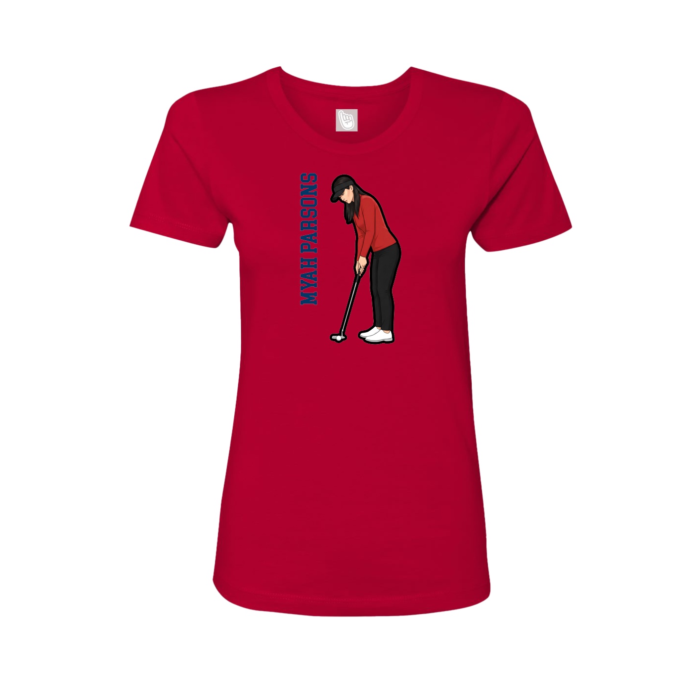 Womens Tee — Name Vertical in Red