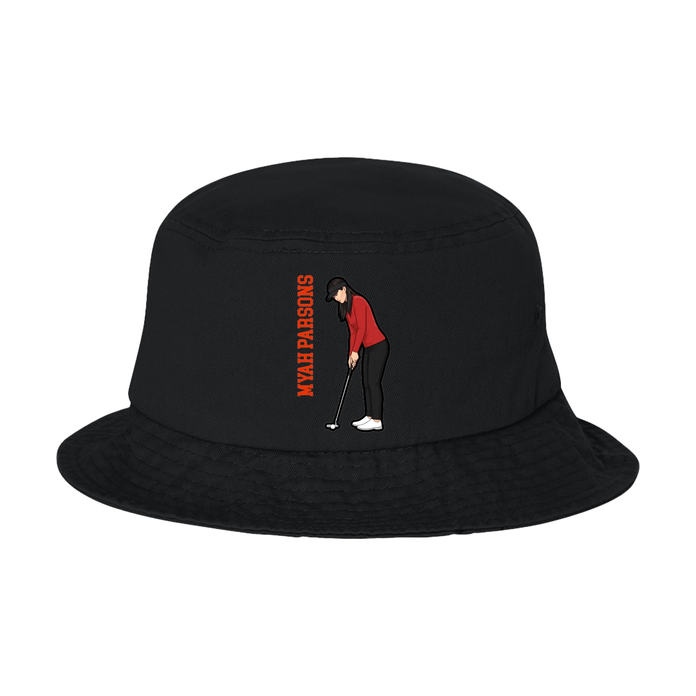 Bucket Cap — Name Vertical in Black