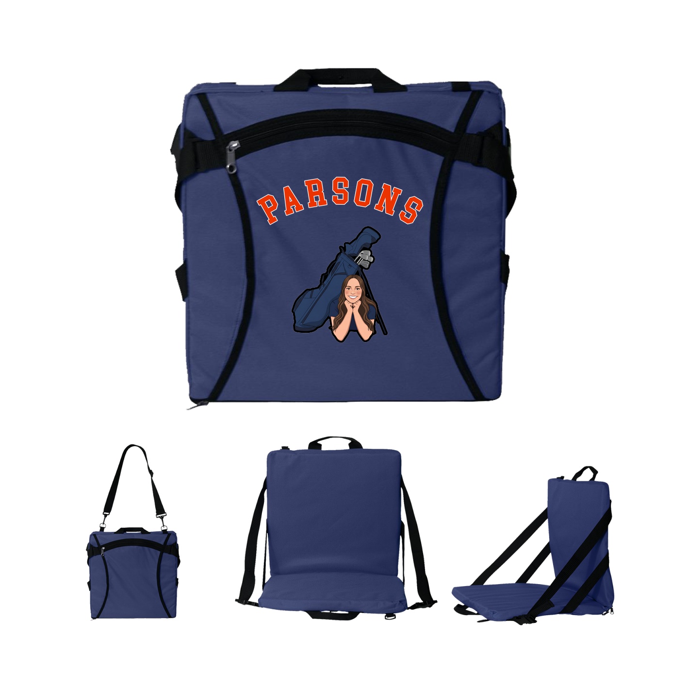 Folding Stadium Seat — Shirsey Arch in Navy