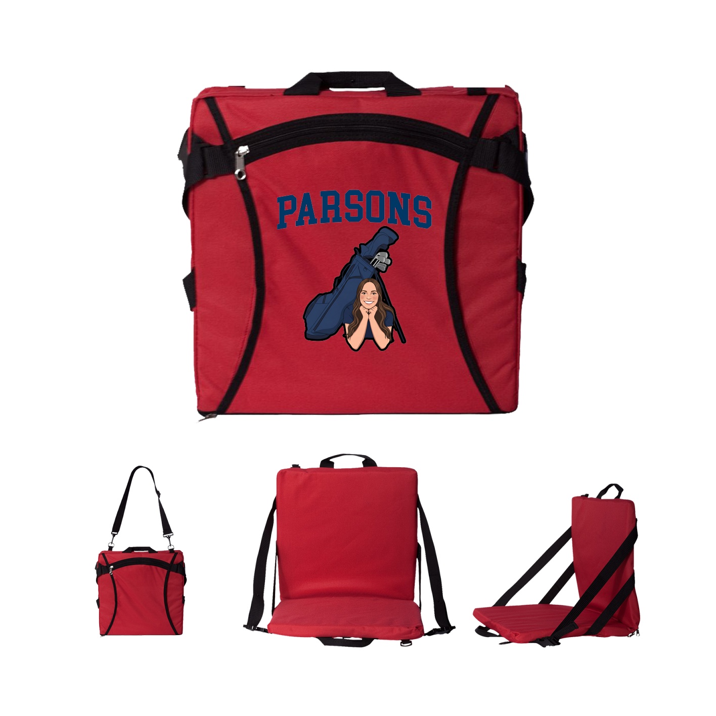 Folding Stadium Seat — Shirsey in Red