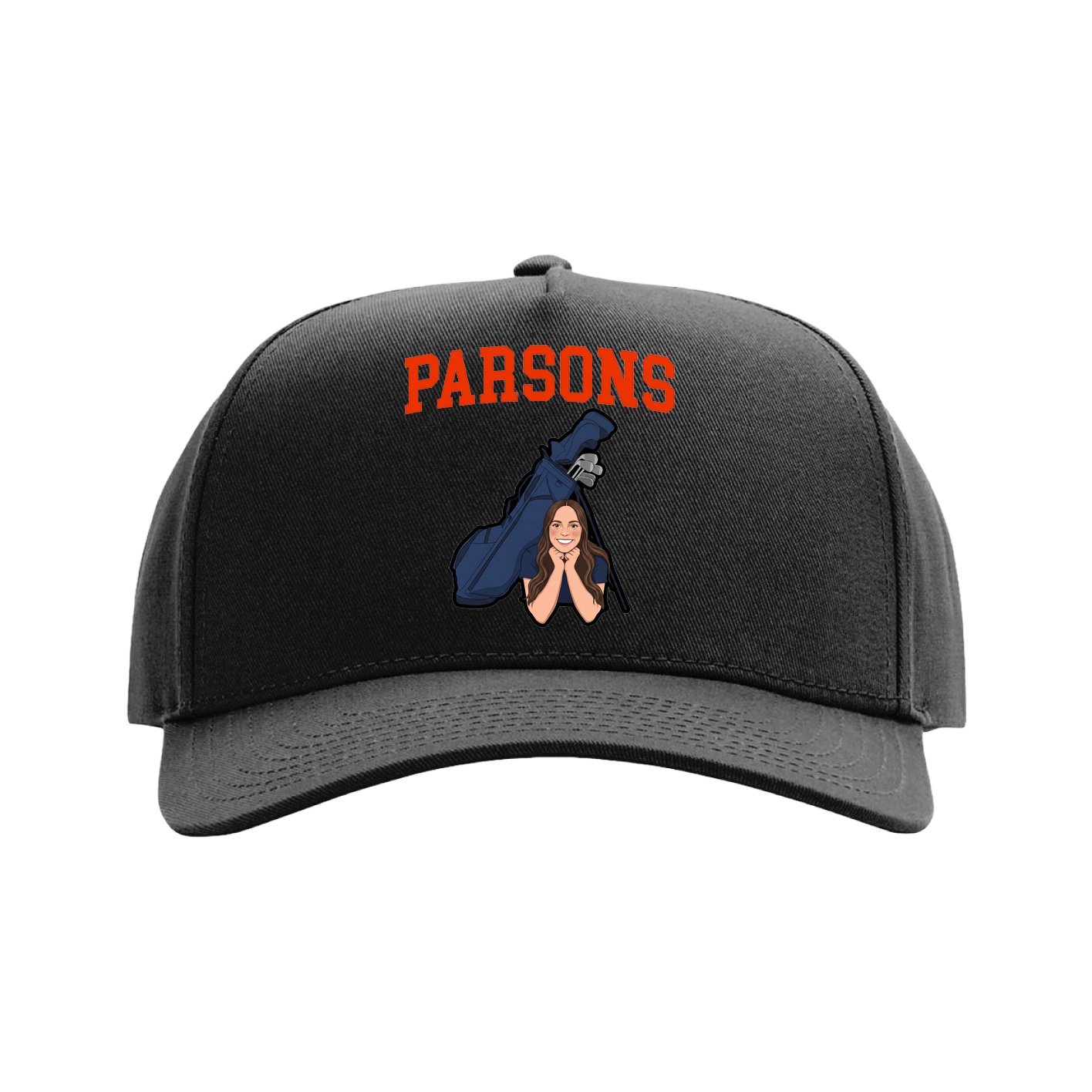Full Fabric Five-Panel Champ Cap — Shirsey in Black