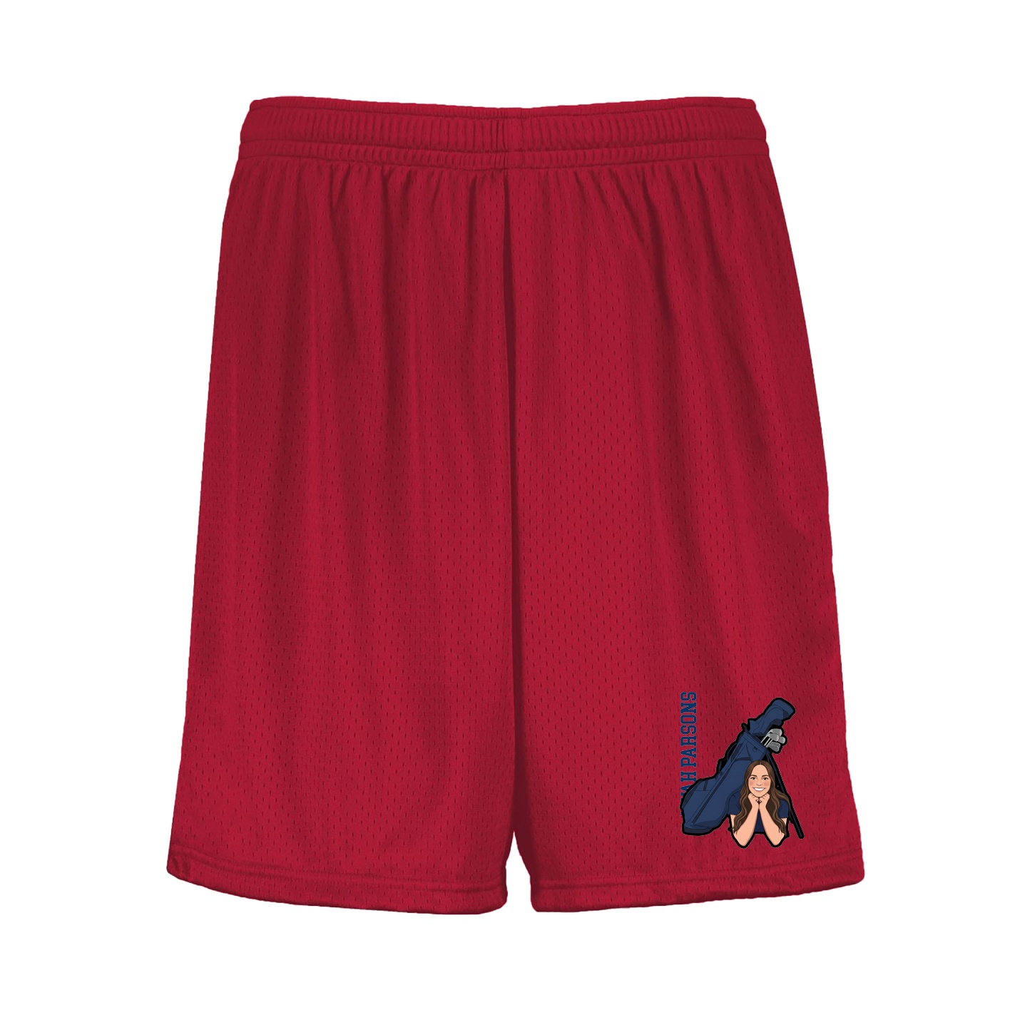 Shorts — Name Vertical in Red
