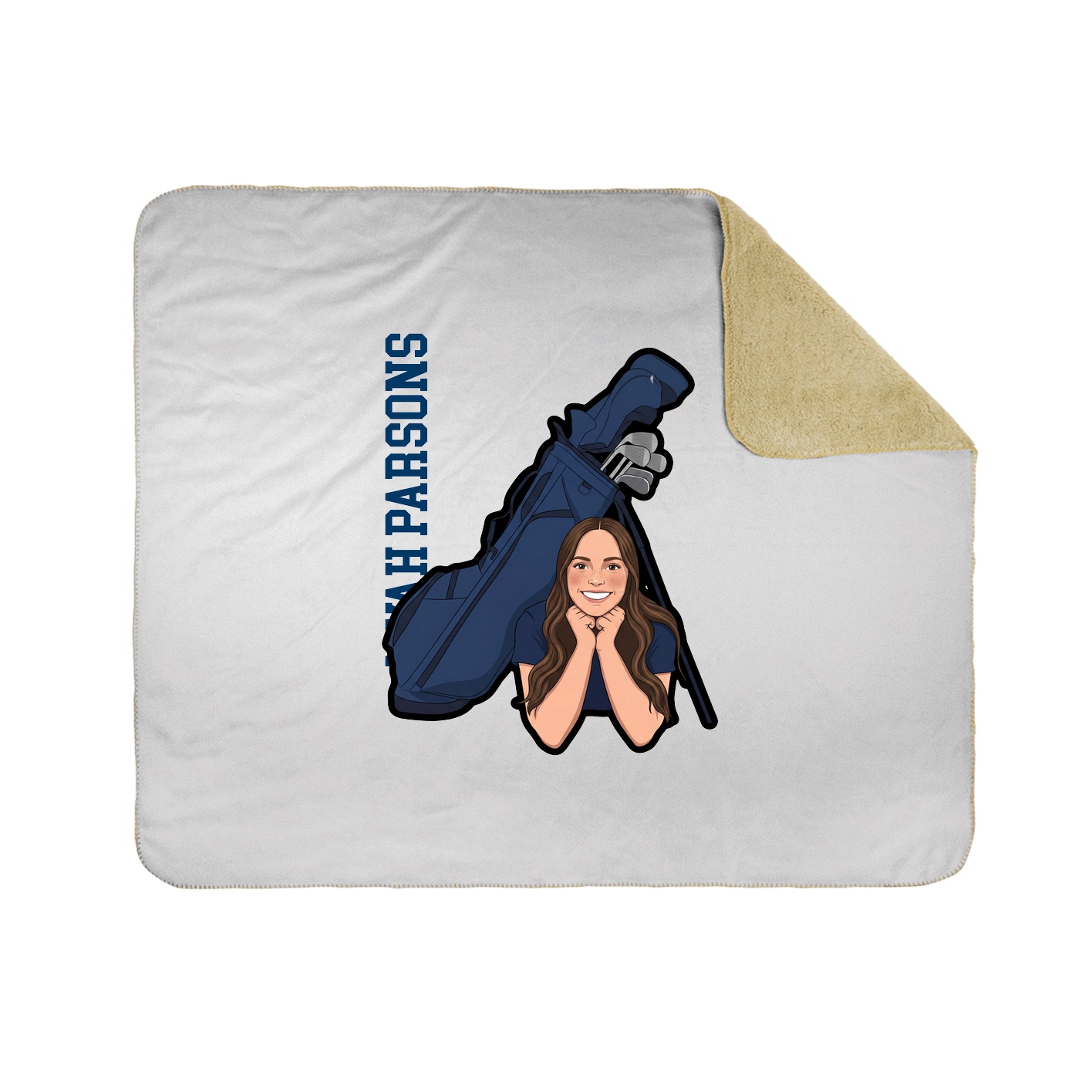 Throw Blanket — Name Vertical in White