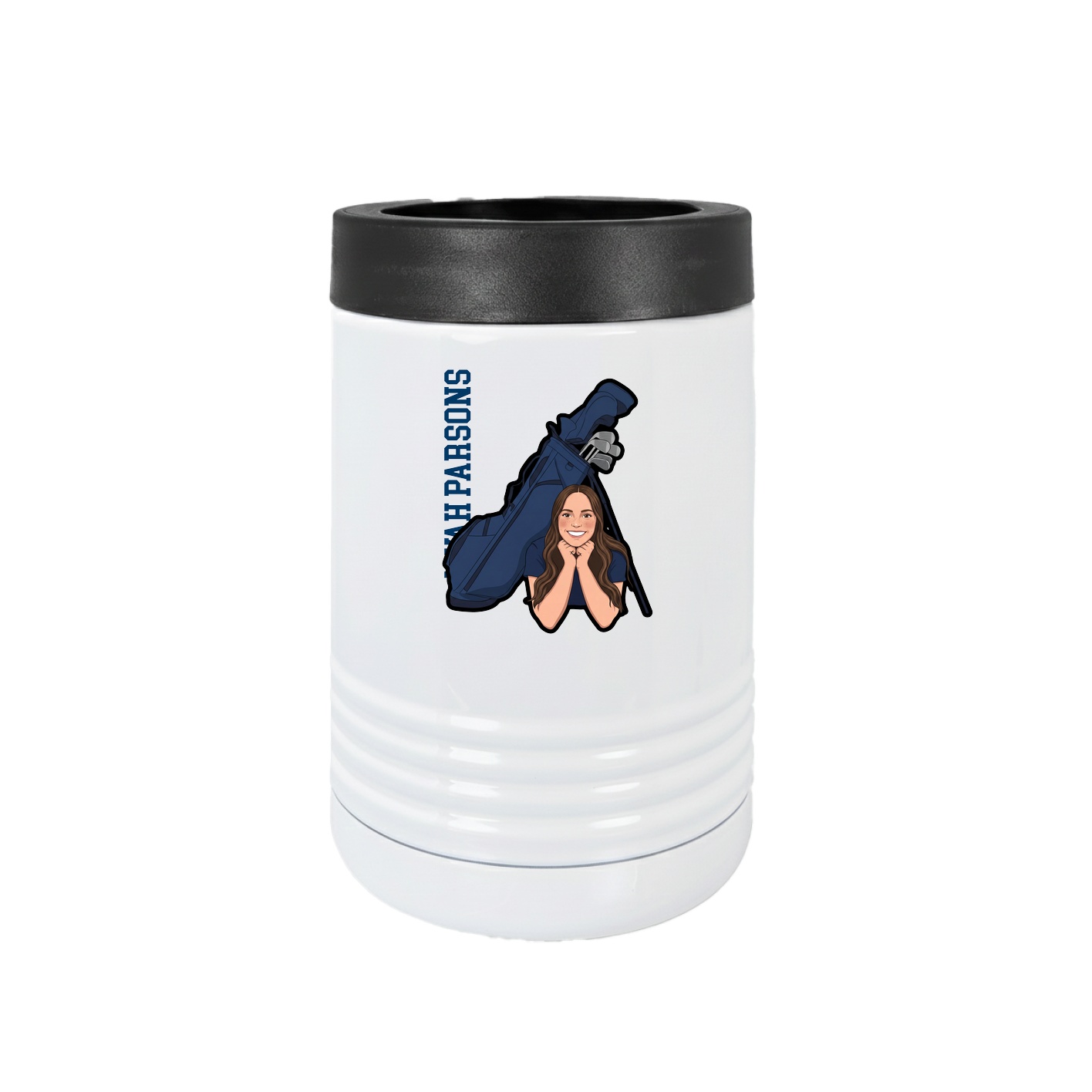 Beverage Holder — Name Vertical in White