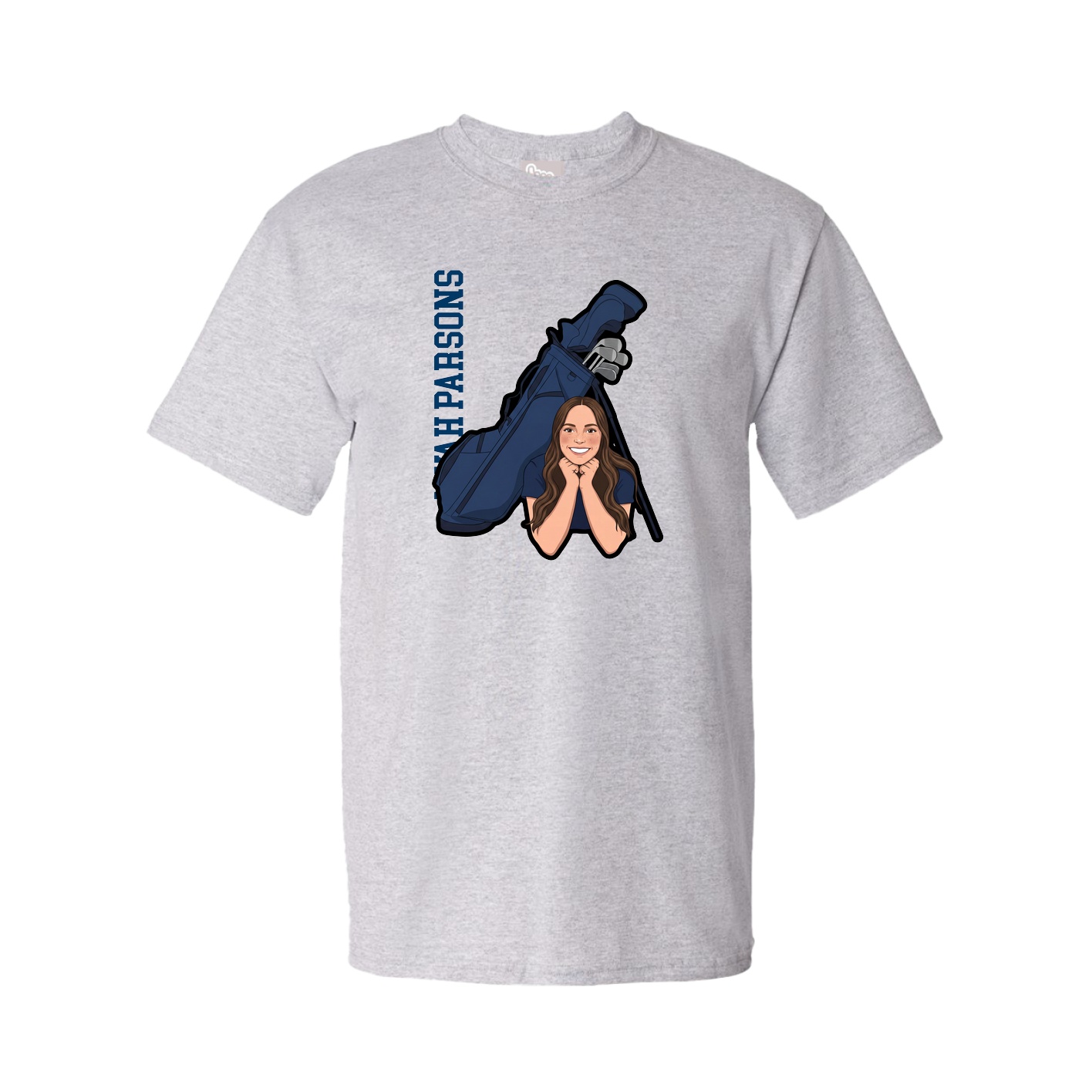 Youth Tee — Name Vertical in Grey