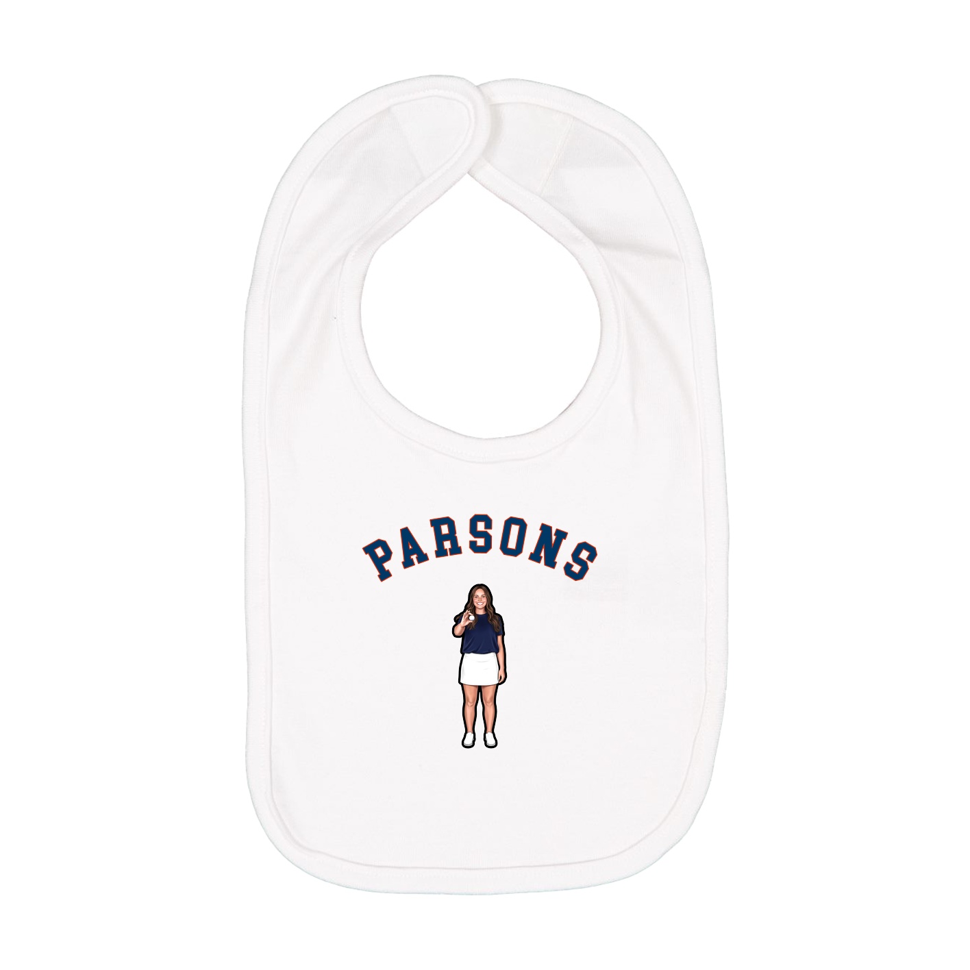 Infant Bib — Shirsey Arch in White