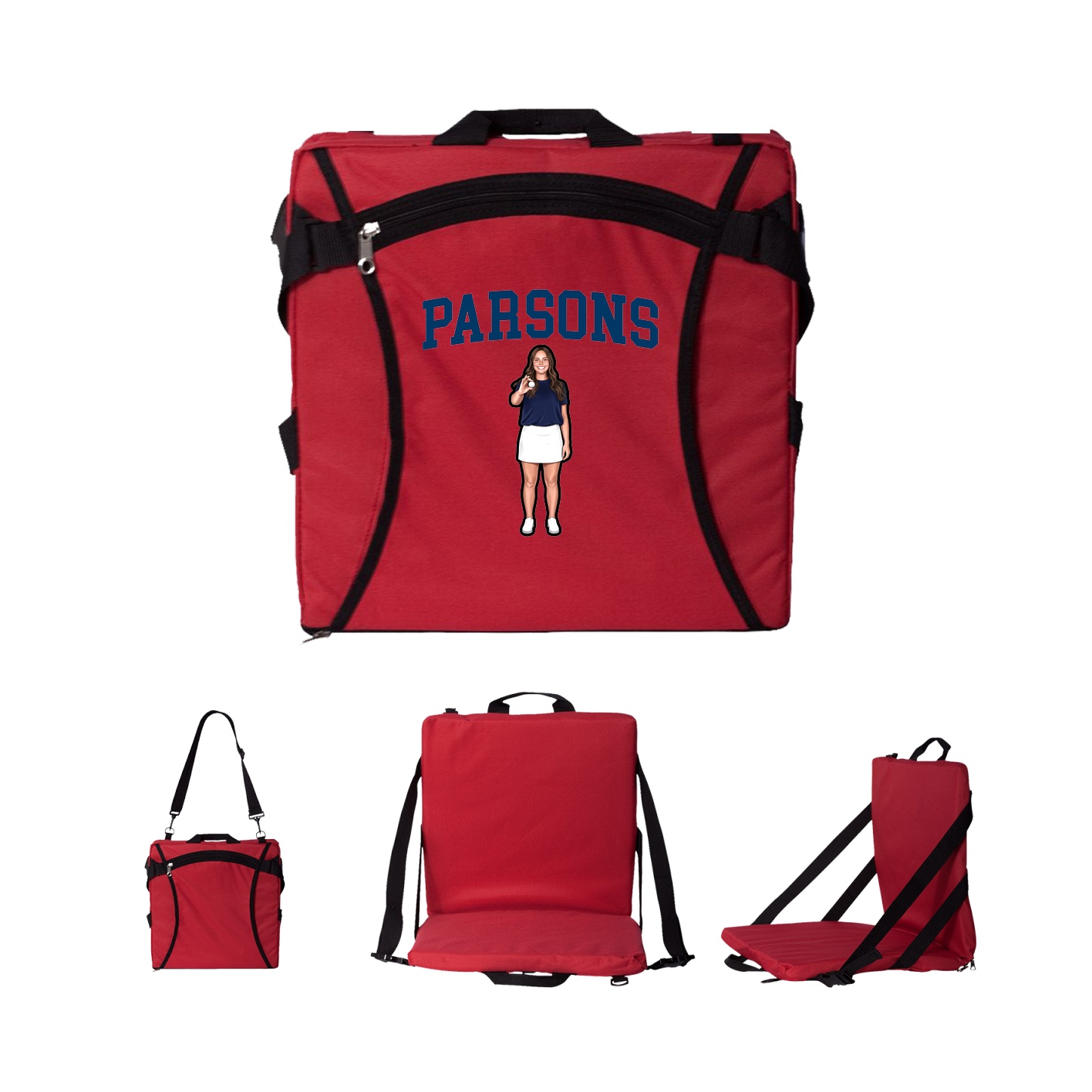 Folding Stadium Seat — Shirsey in Red