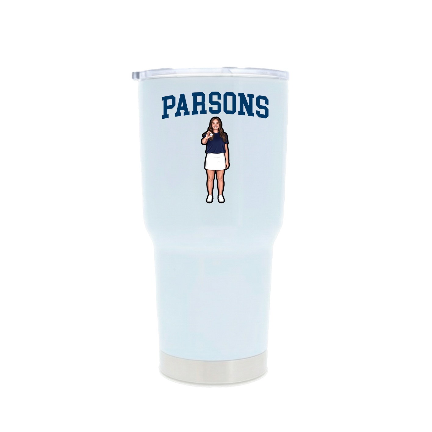 30oz Stainless Steel Tumbler — Shirsey in White