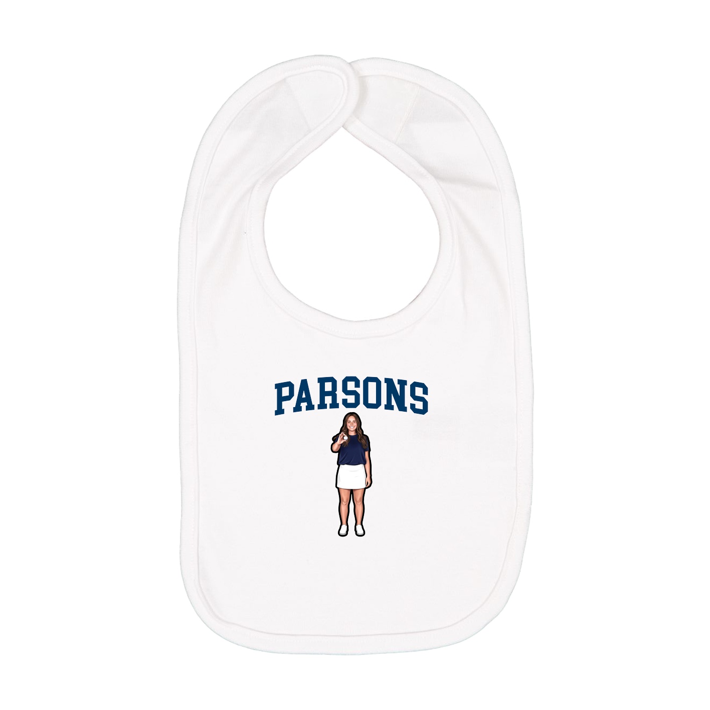 Infant Bib — Shirsey in White