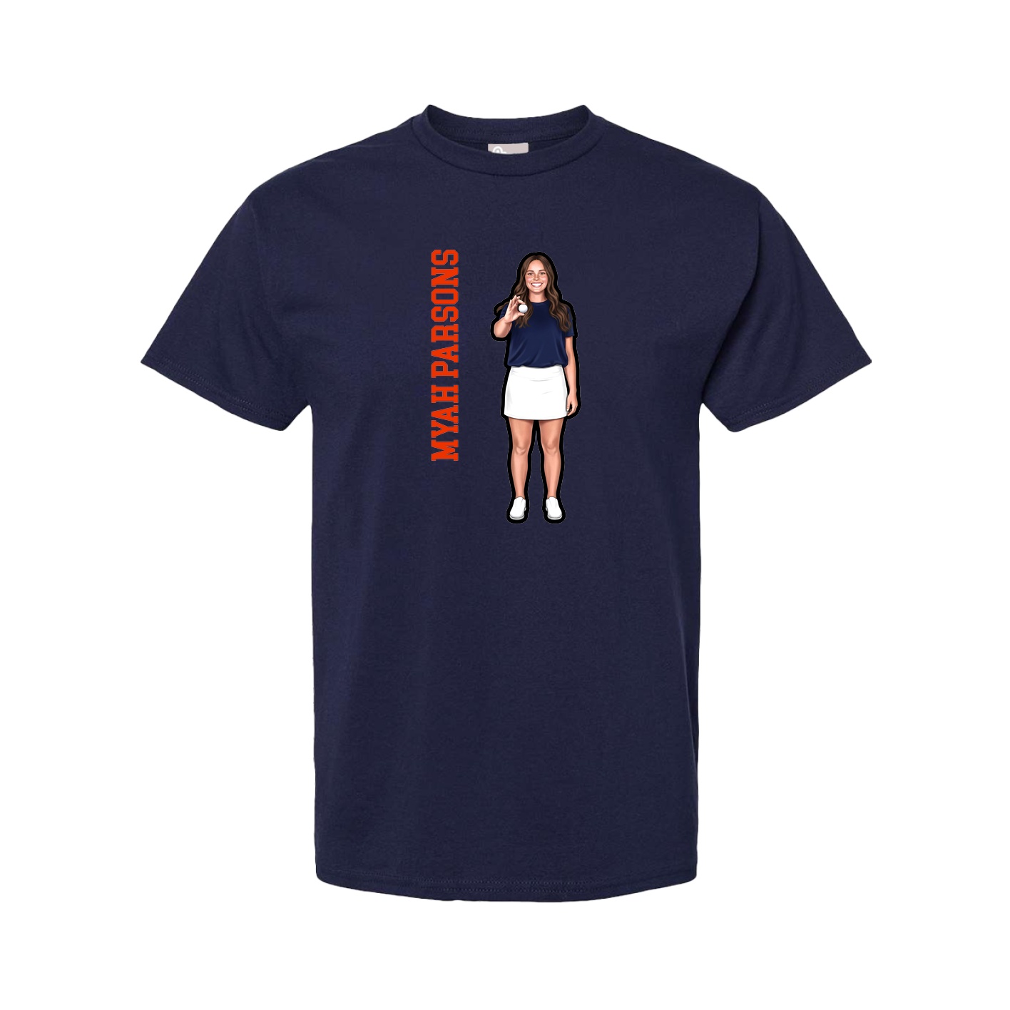 Tee — Name Vertical in Navy