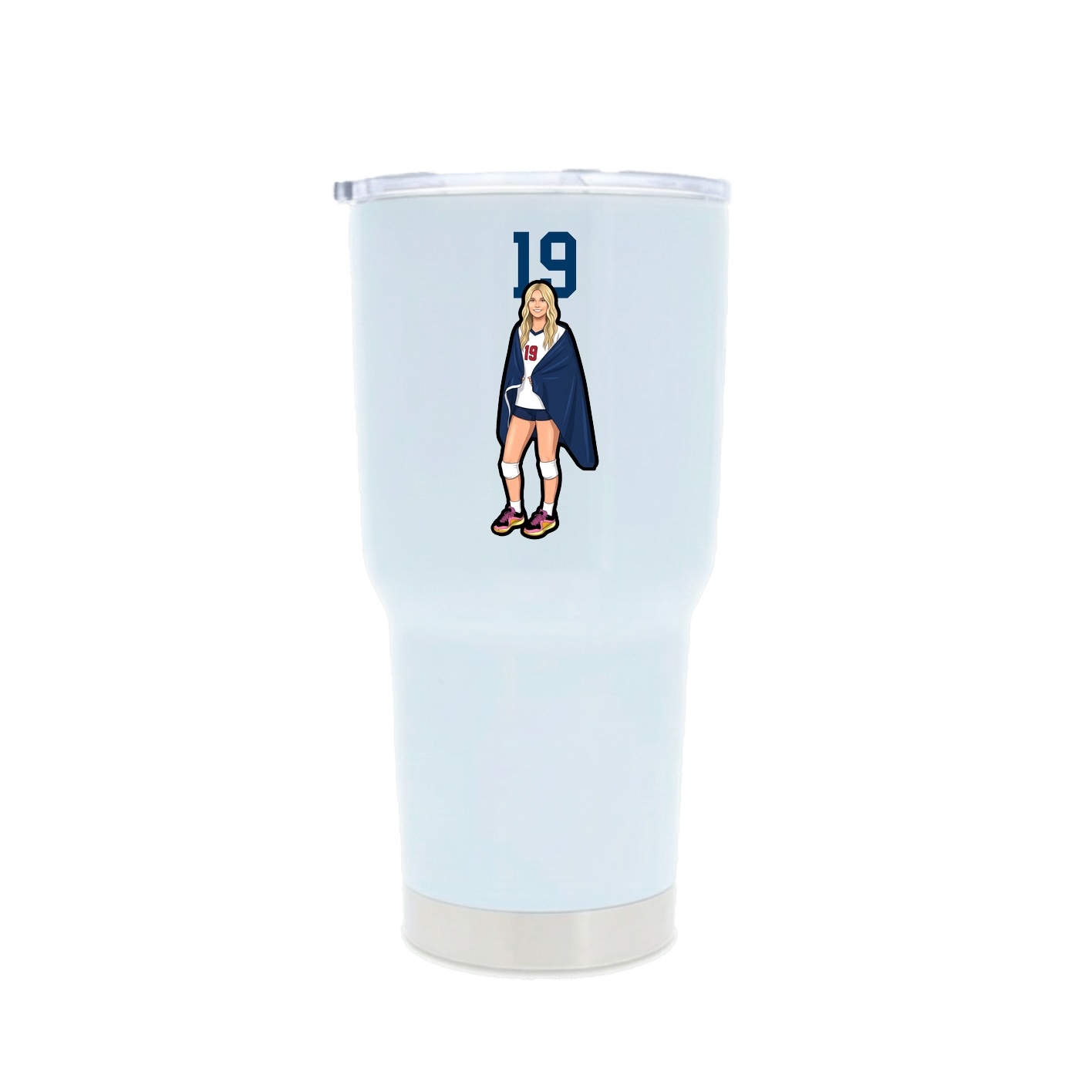 30oz Stainless Steel Tumbler — Number Top in White