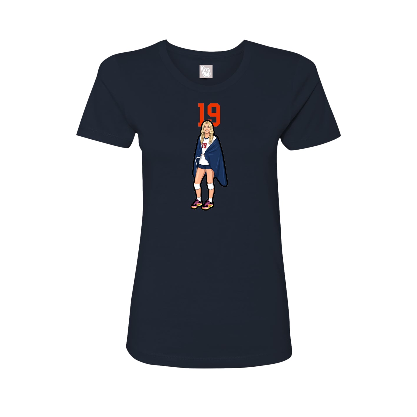 Womens Tee — Number Top in Navy
