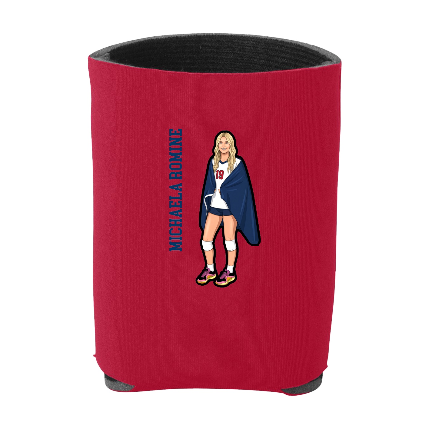 Can Holder — Name Vertical in Red