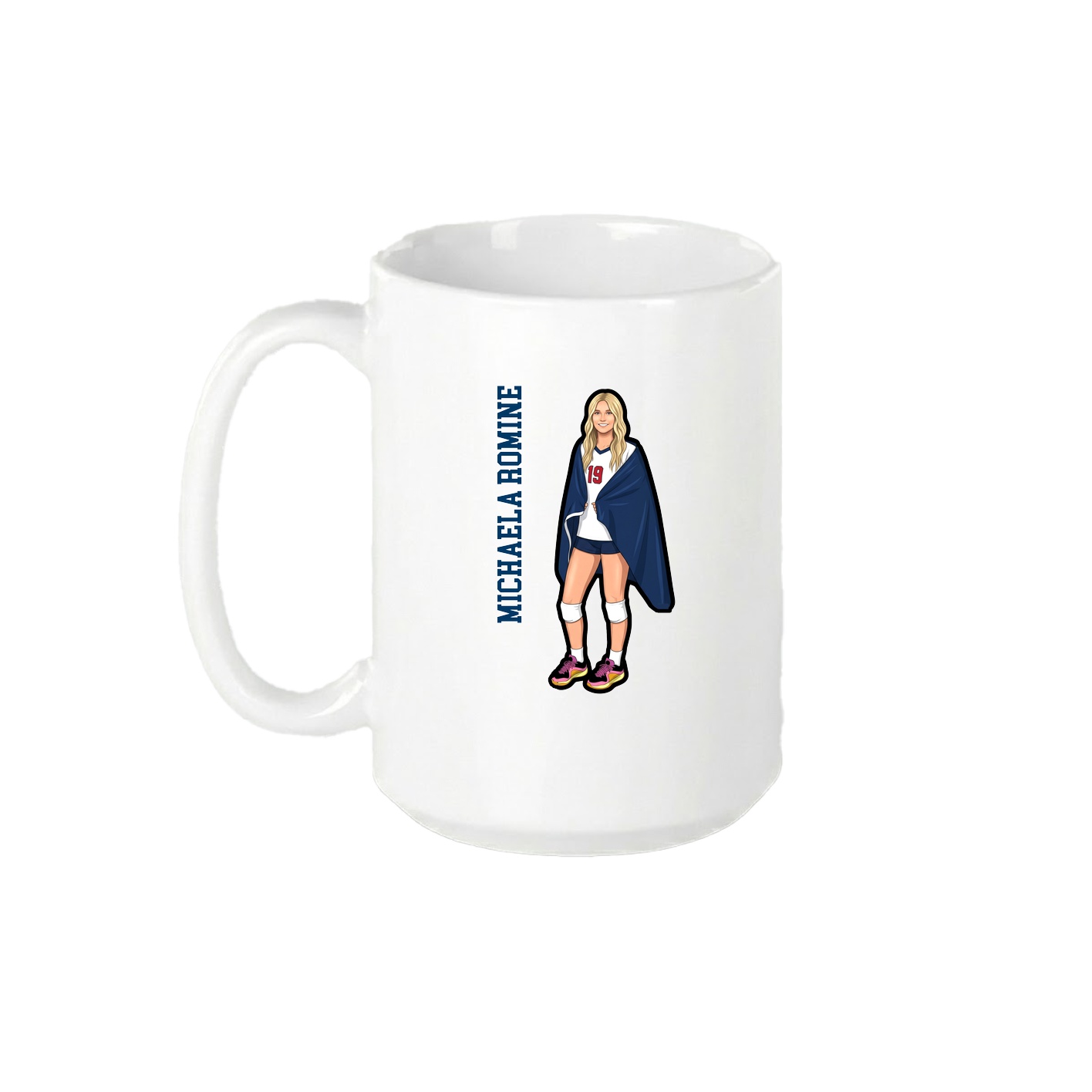 15oz Coffee Mug — Name Vertical in White