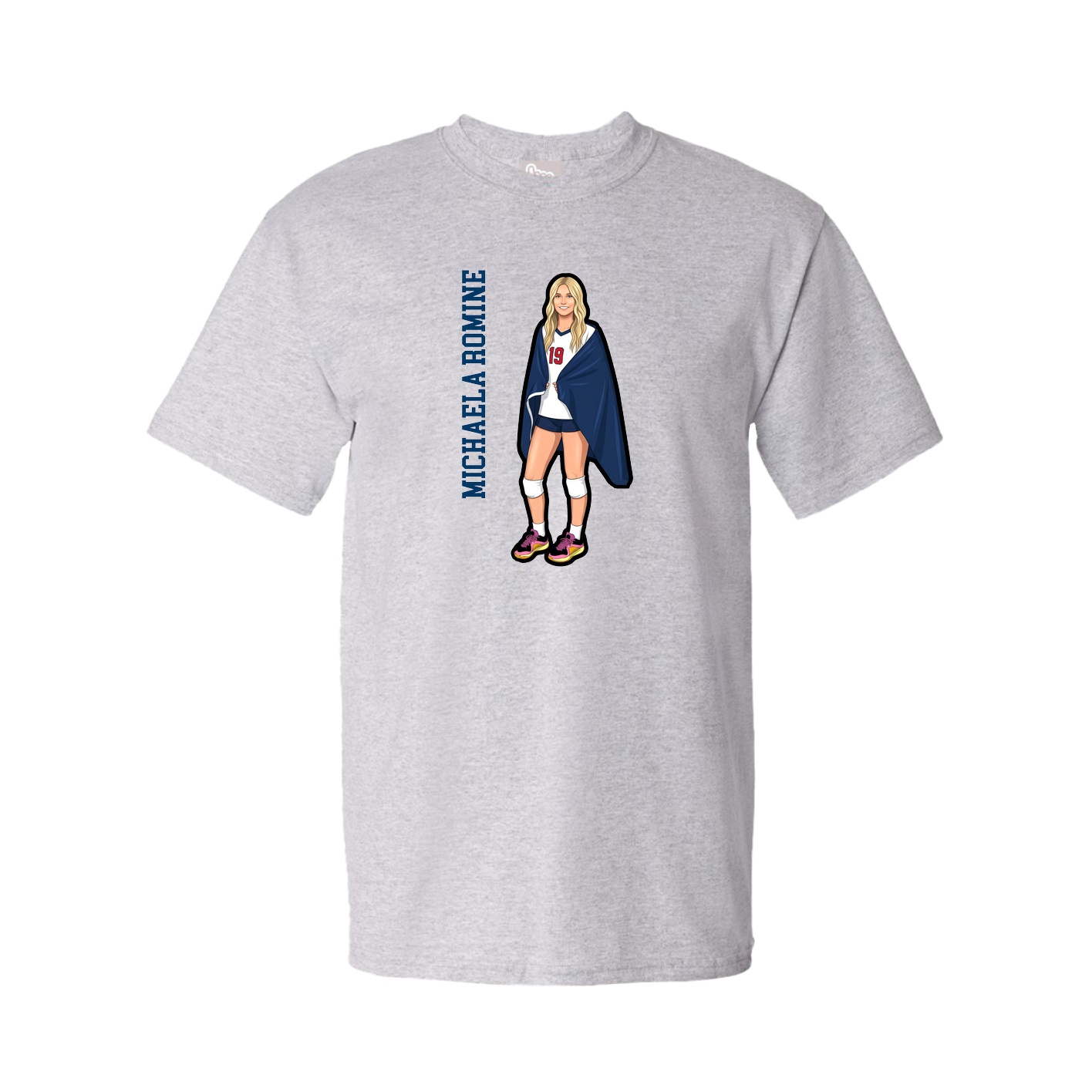 Tee — Name Vertical in Grey