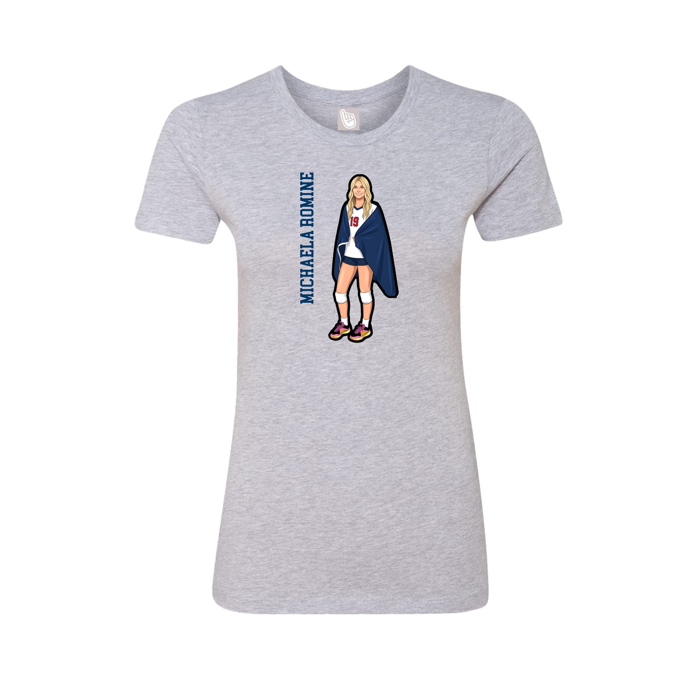 Womens Tee — Name Vertical in Grey