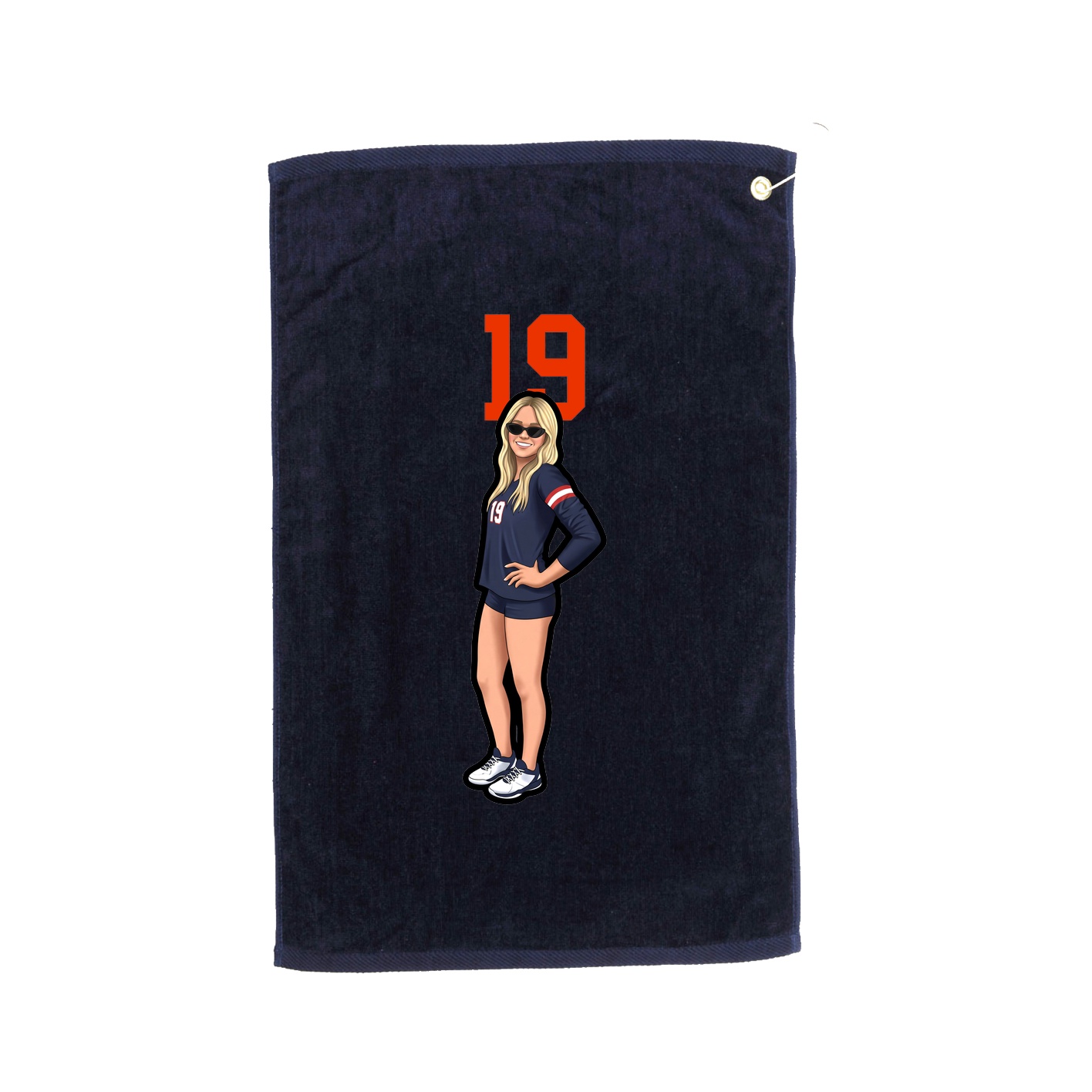 Golf Towel — Number Top in Navy