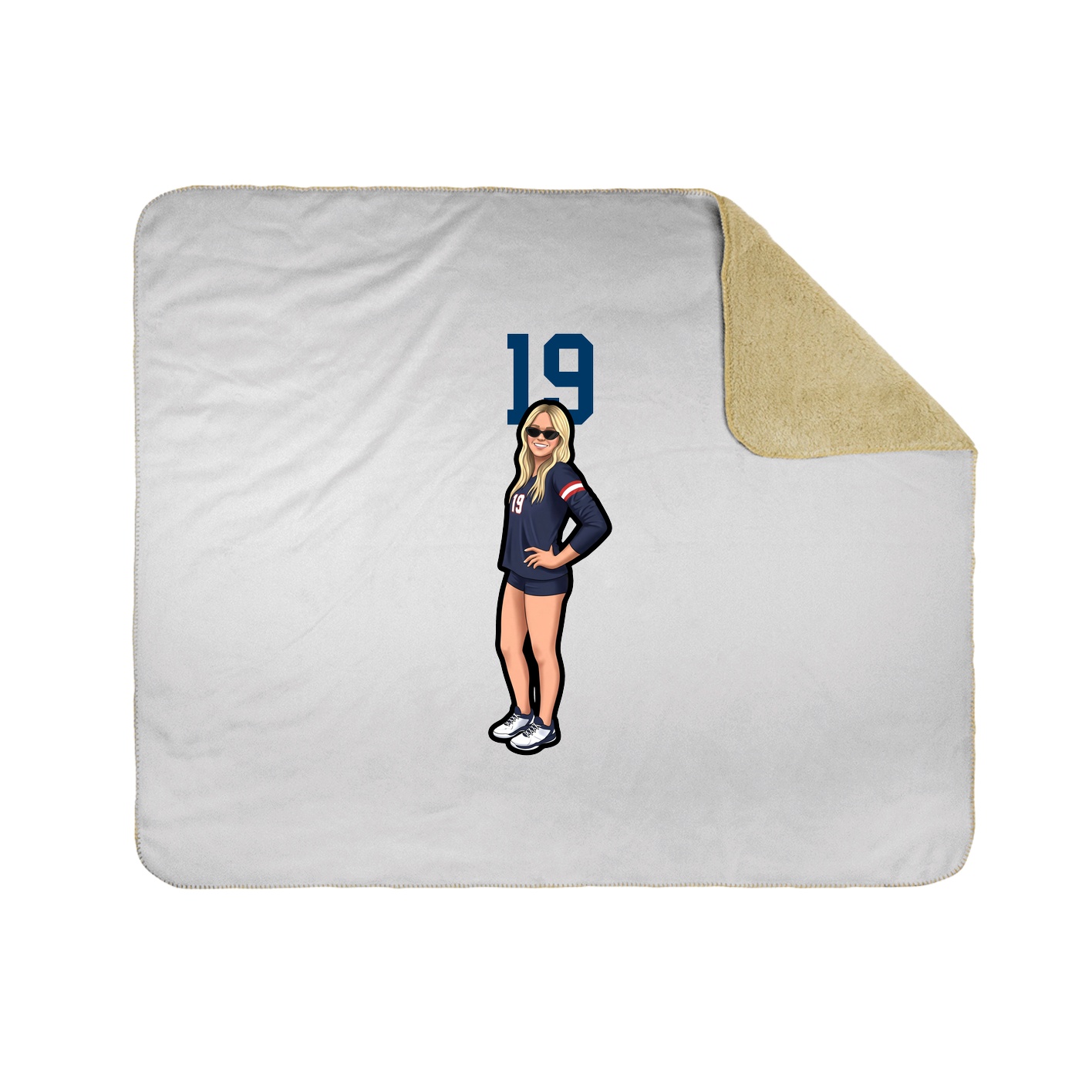 Throw Blanket — Number Top in White