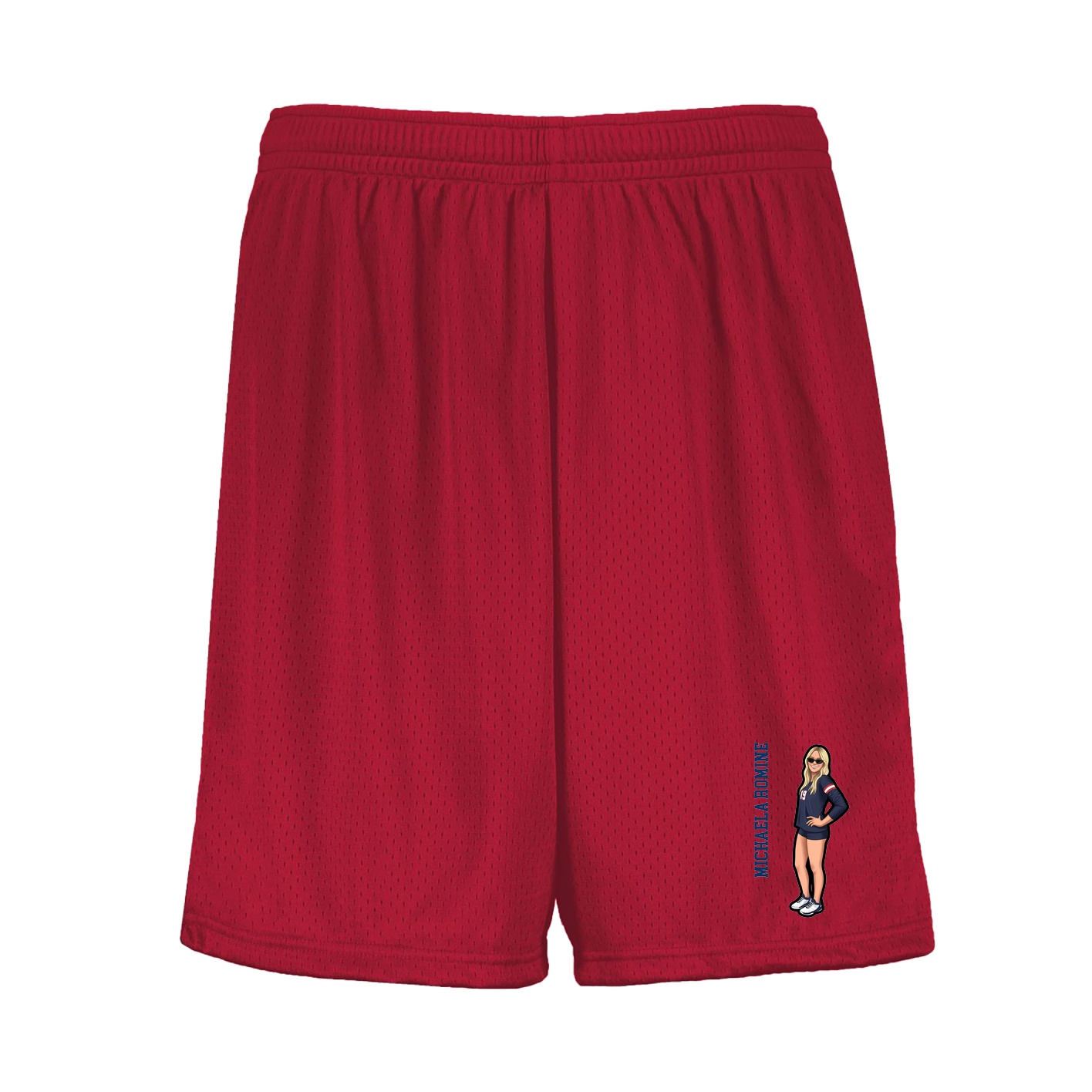 Shorts — Name Vertical in Red