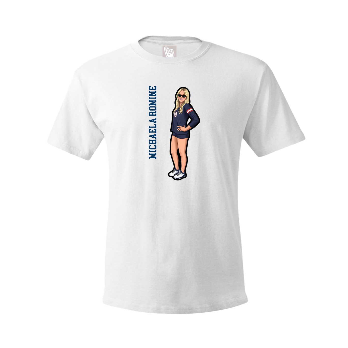 Tee — Name Vertical in White