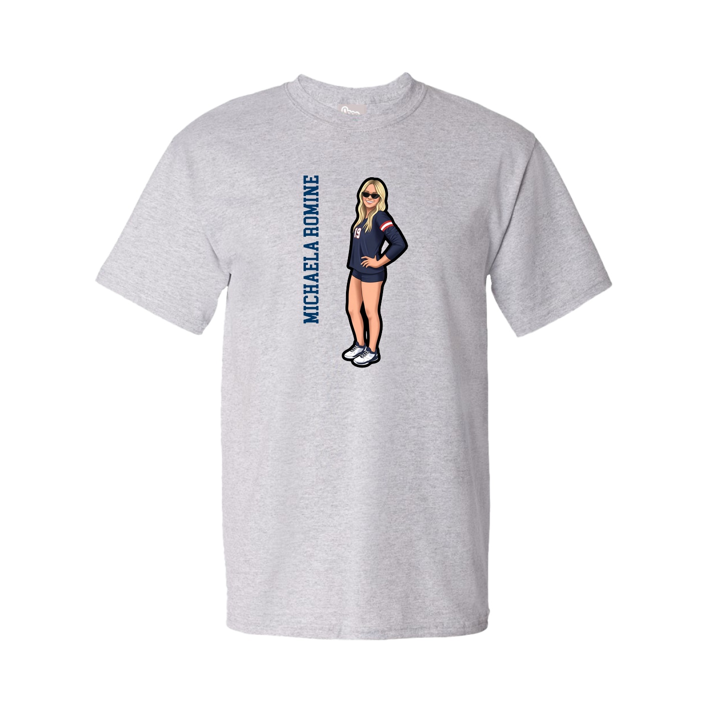 Youth Tee — Name Vertical in Grey