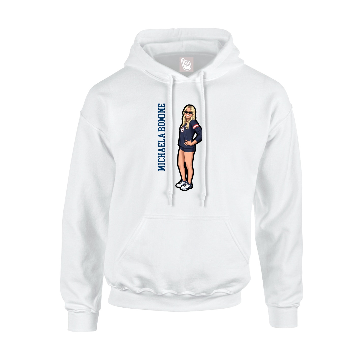 Hoodie — Name Vertical in White