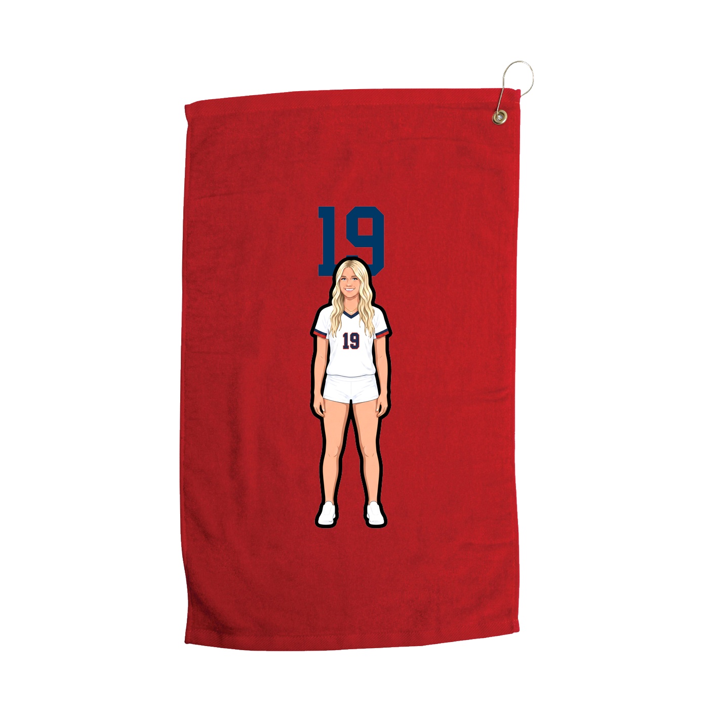 Golf Towel — Number Top in Red