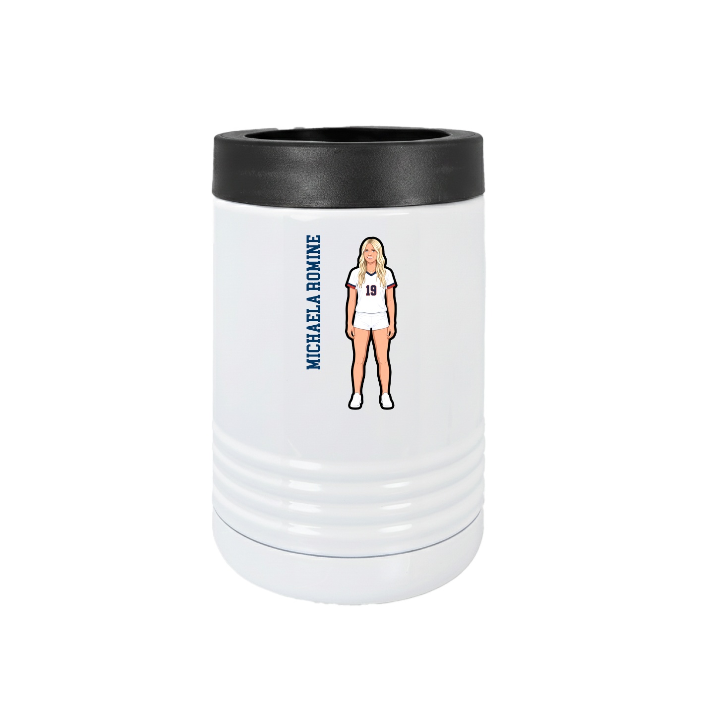 Beverage Holder — Name Vertical in White