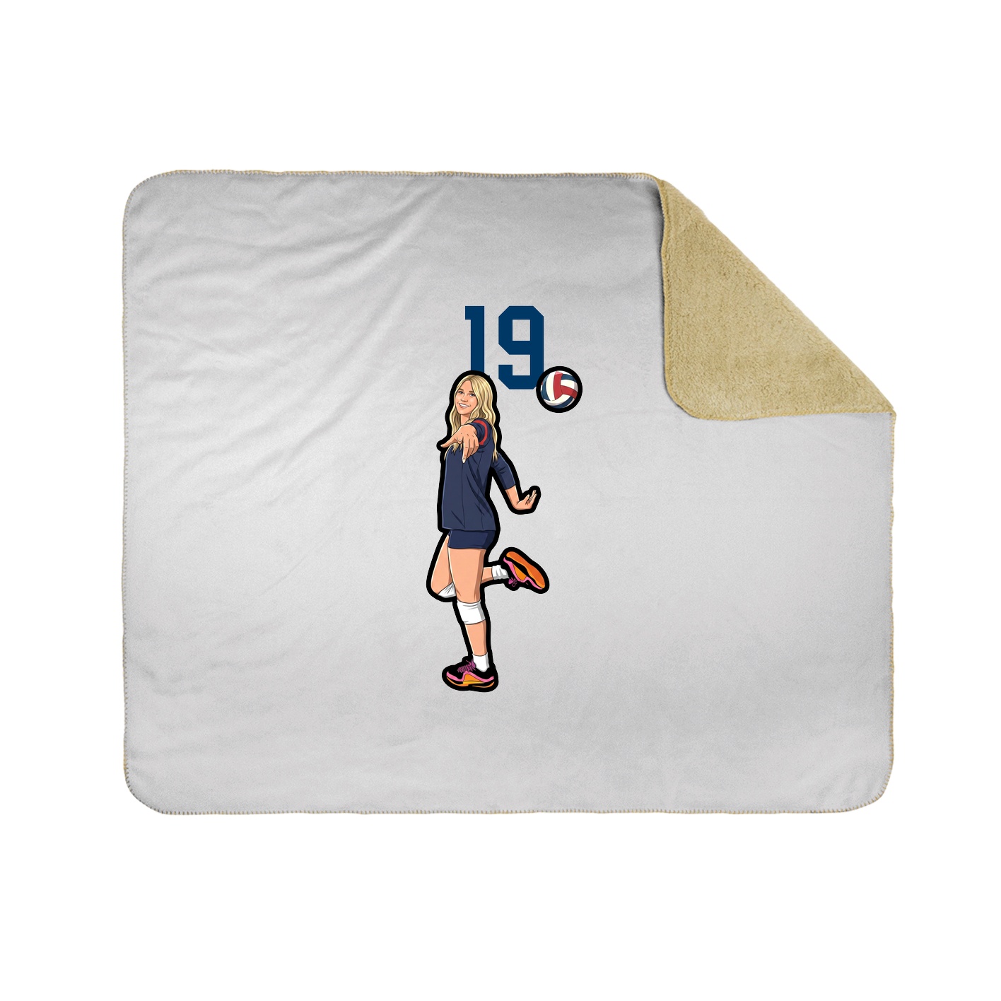 Throw Blanket — Number Top in White
