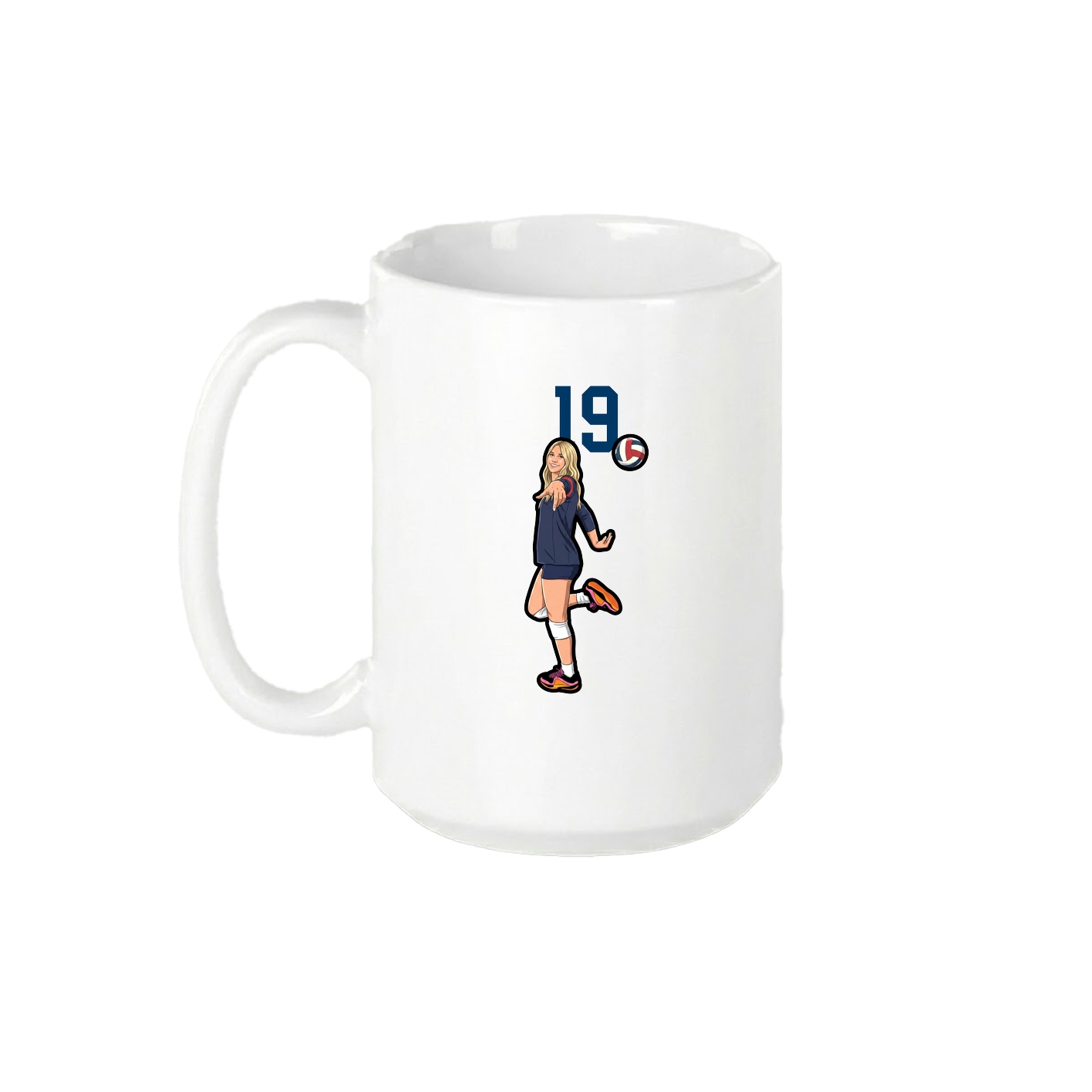 15oz Coffee Mug — Number Top in White