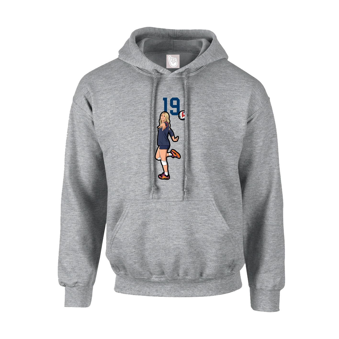 Hoodie — Number Top in Grey