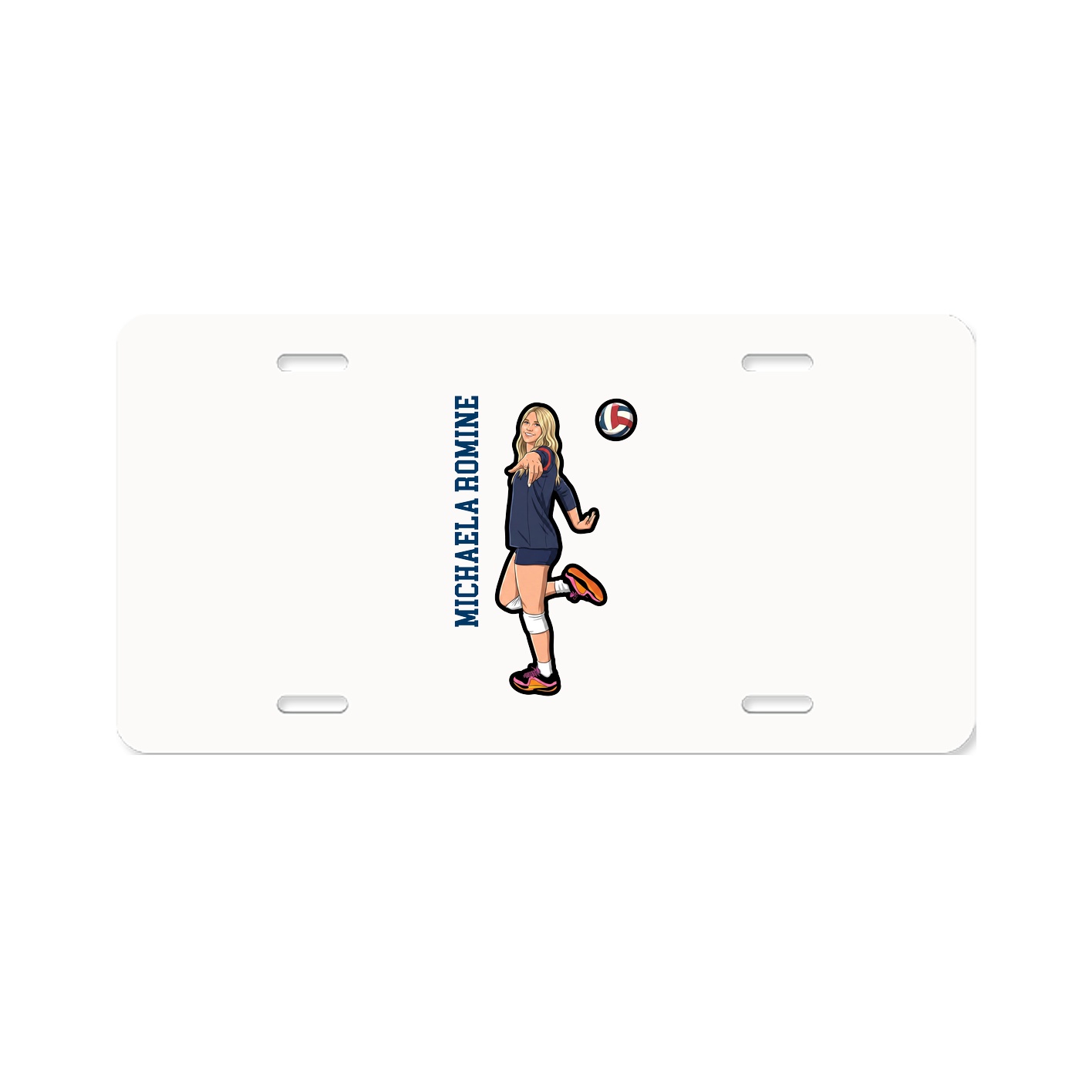 License Plate — Name Vertical in Classic