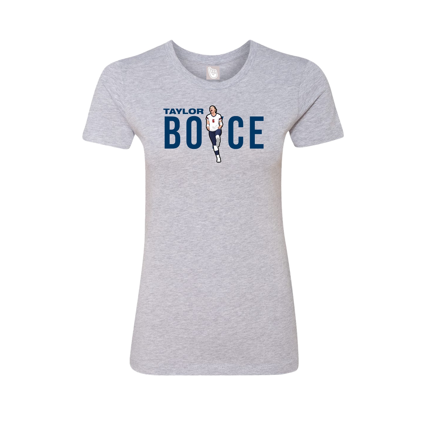 Womens Tee — Player Name in Grey