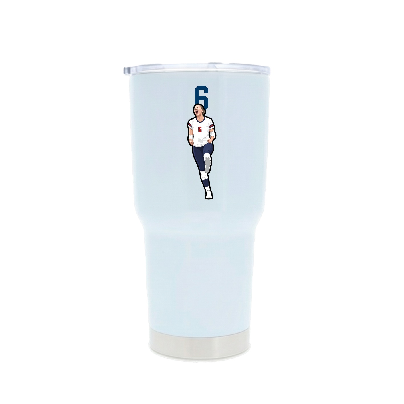 30oz Stainless Steel Tumbler — Number Top in White
