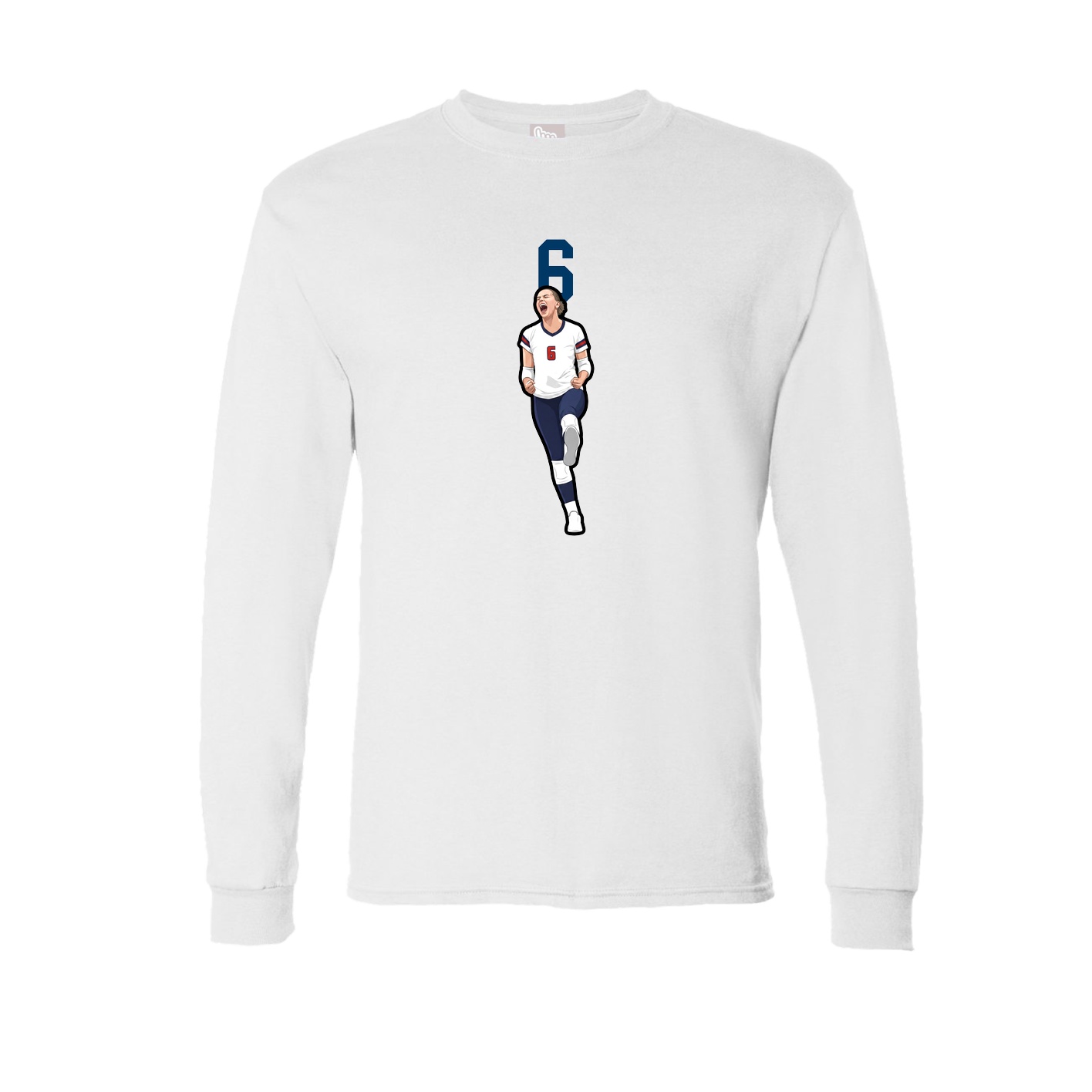 Long Sleeve Tee — Number Top in White