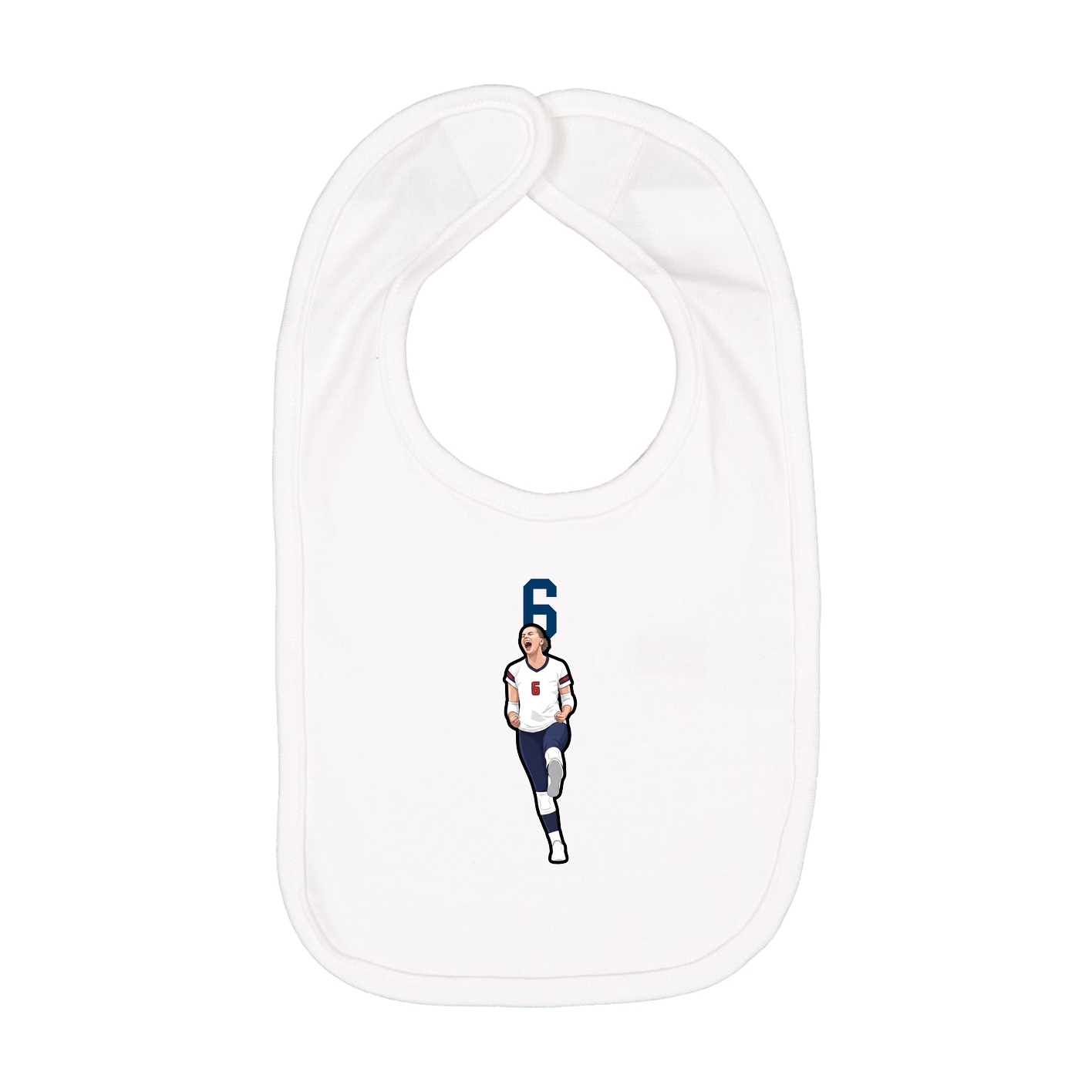 Infant Bib — Number Top in White