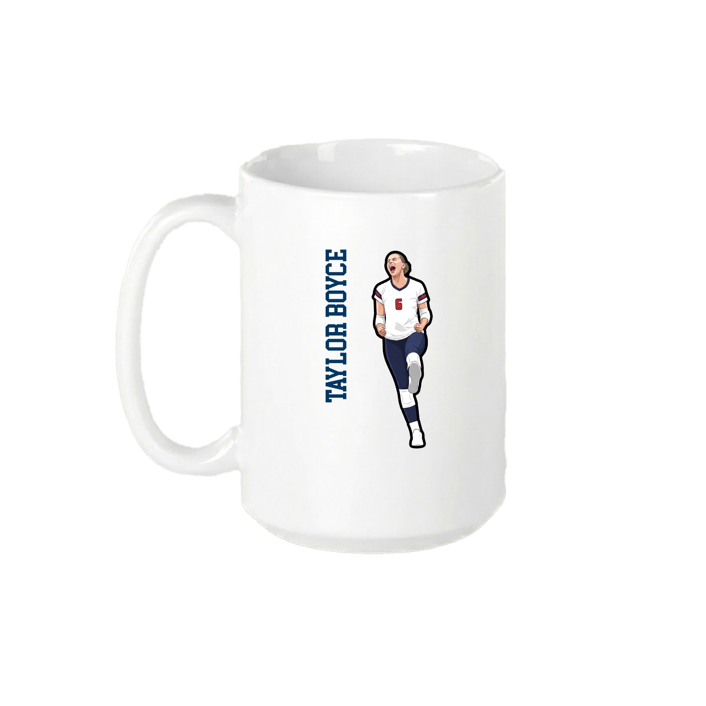 15oz Coffee Mug — Name Vertical in White