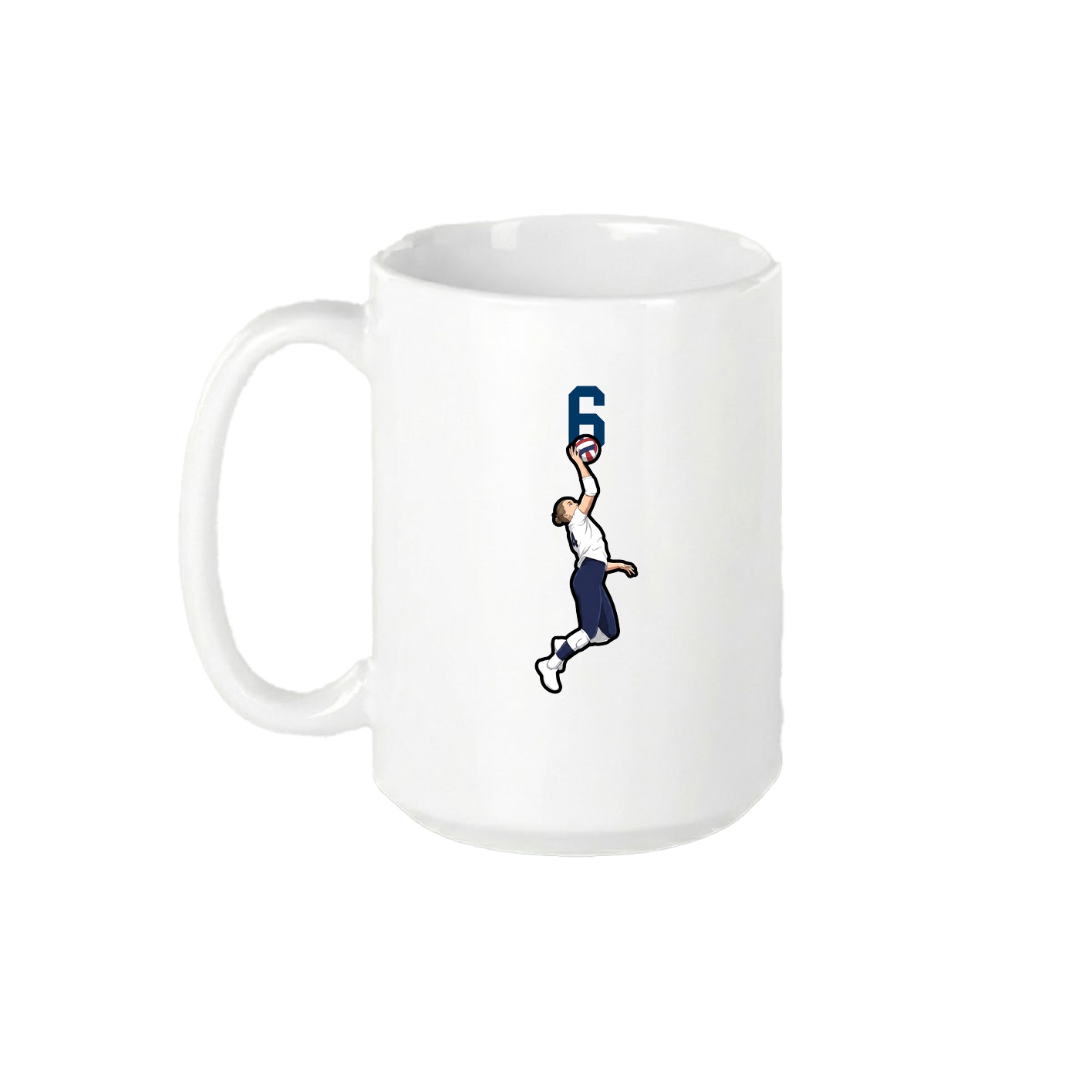 15oz Coffee Mug — Number Top in White