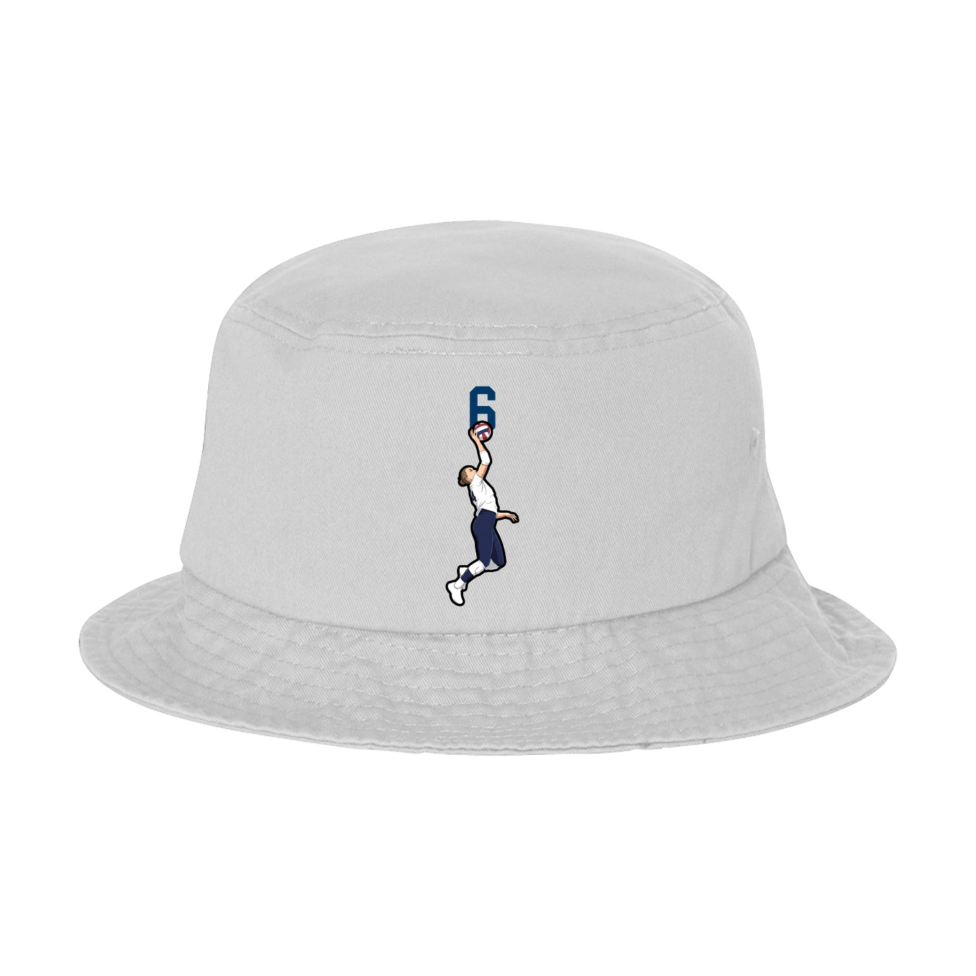 Bucket Cap — Number Top in White