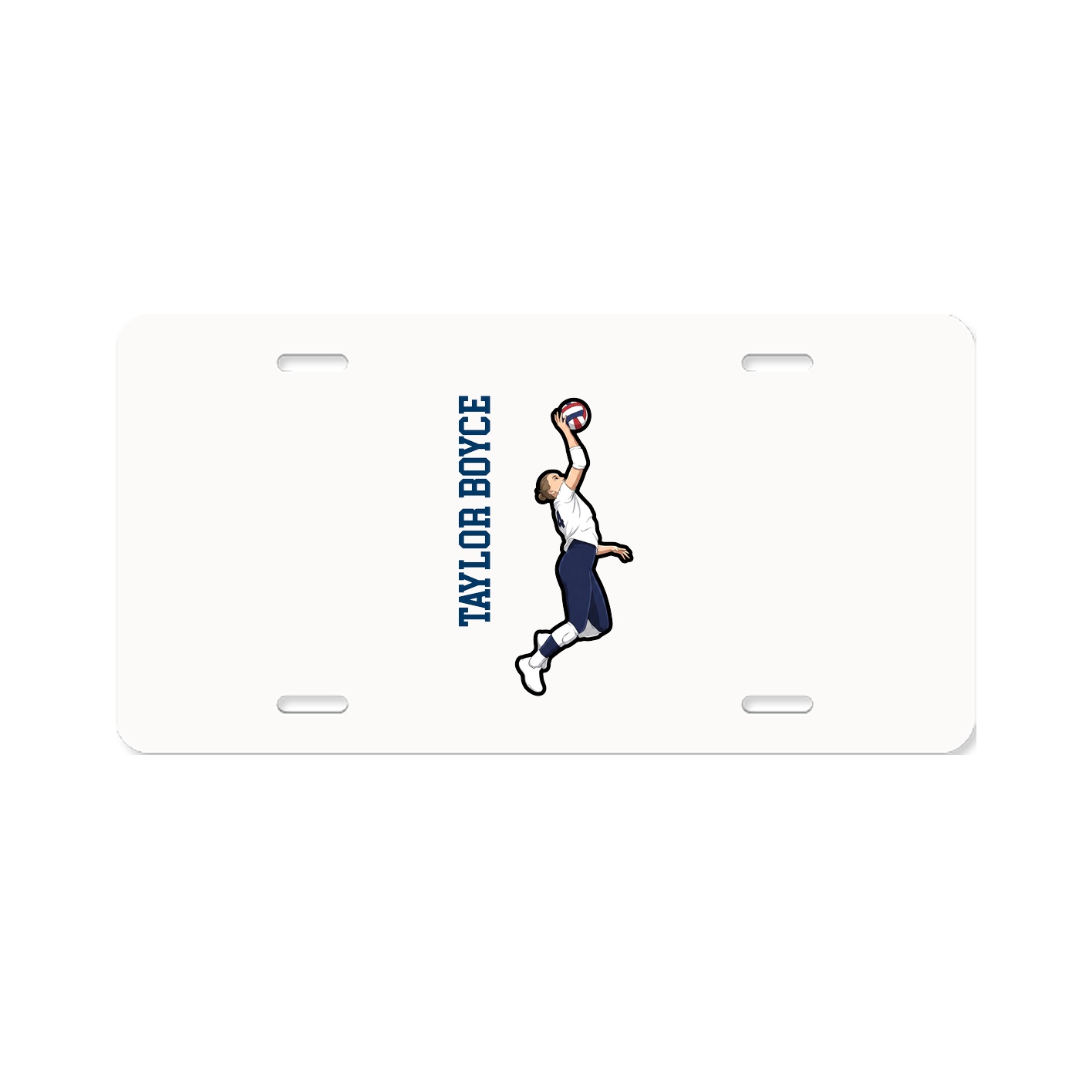 License Plate — Name Vertical in Classic
