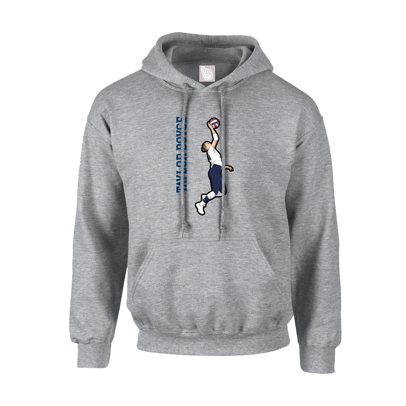 Youth Hoodie — Name Vertical in Grey