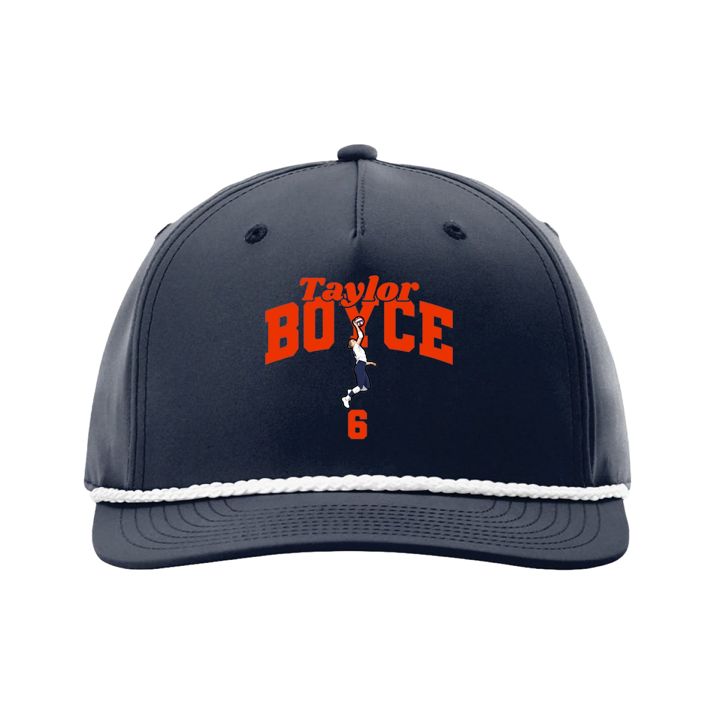 Five-Panel Classic Rope Cap — Signature Arch in Navy