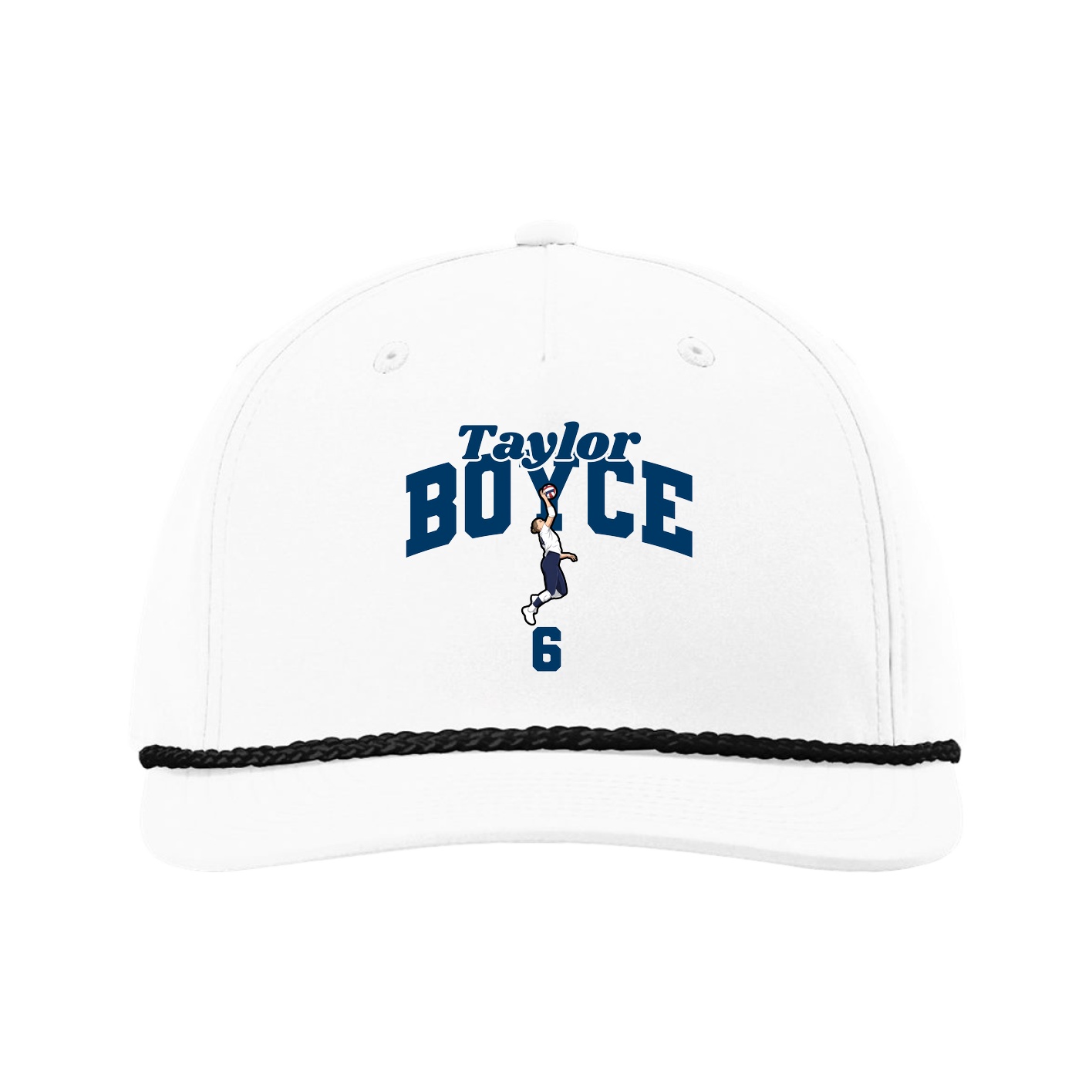 Five-Panel Classic Rope Cap — Signature Arch in White