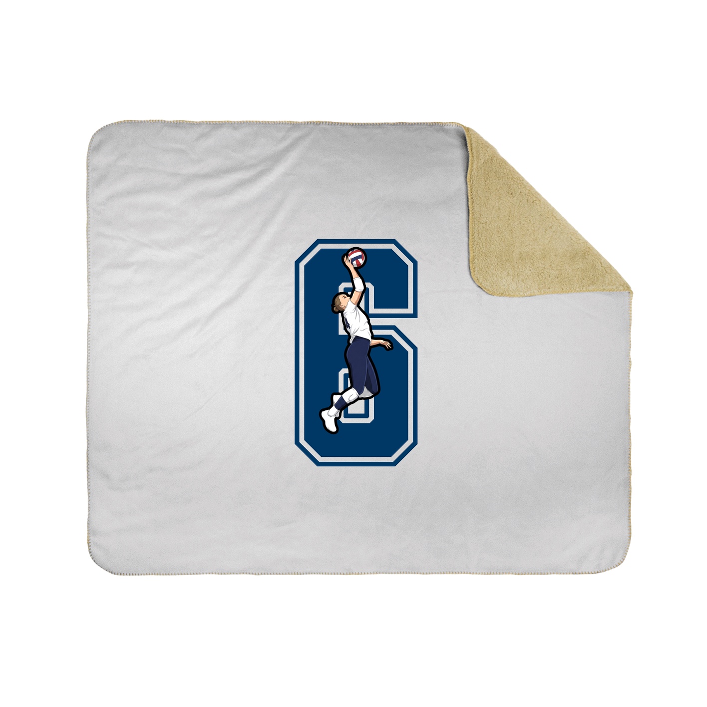 Throw Blanket — Number in White