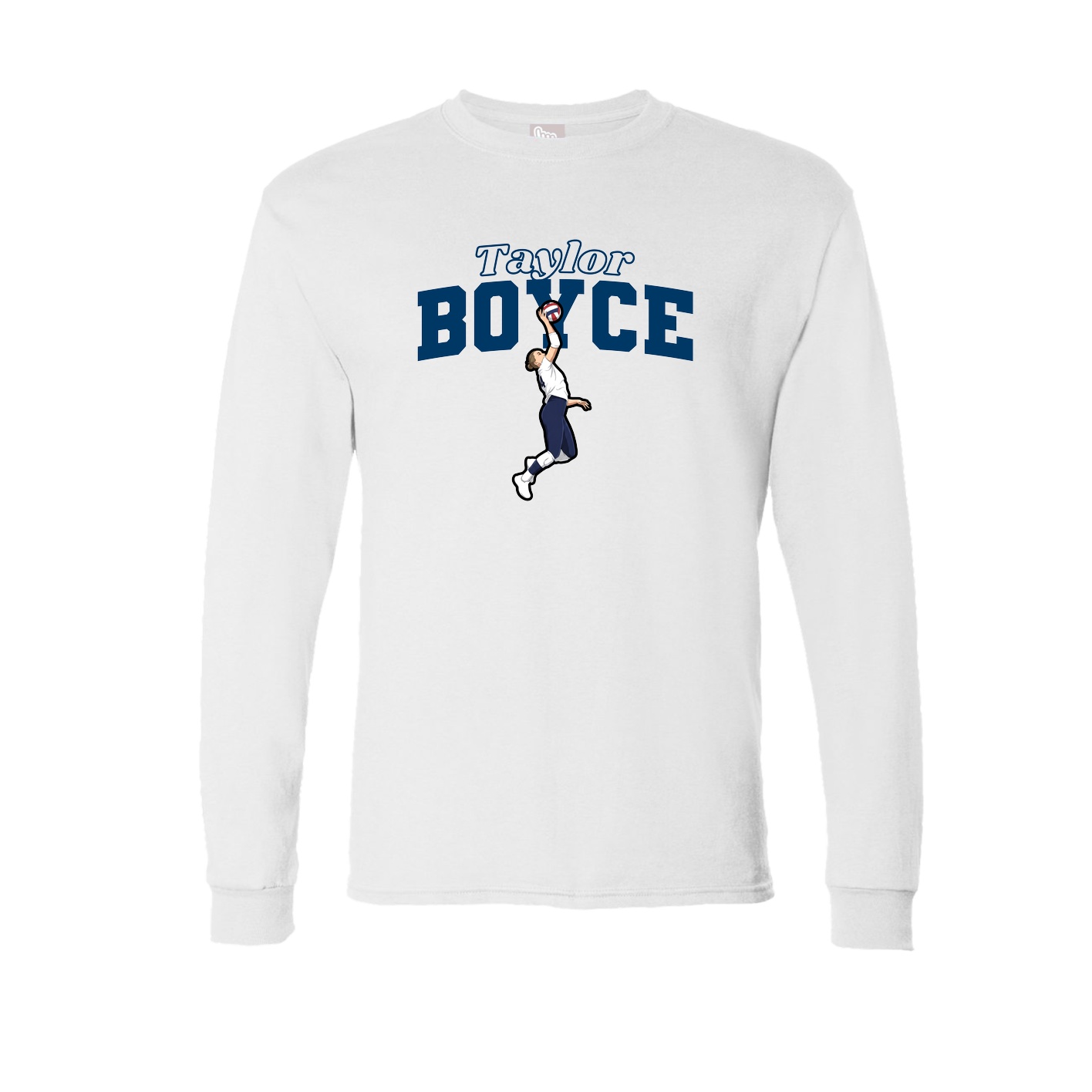 Long Sleeve Tee — Name Arch in White