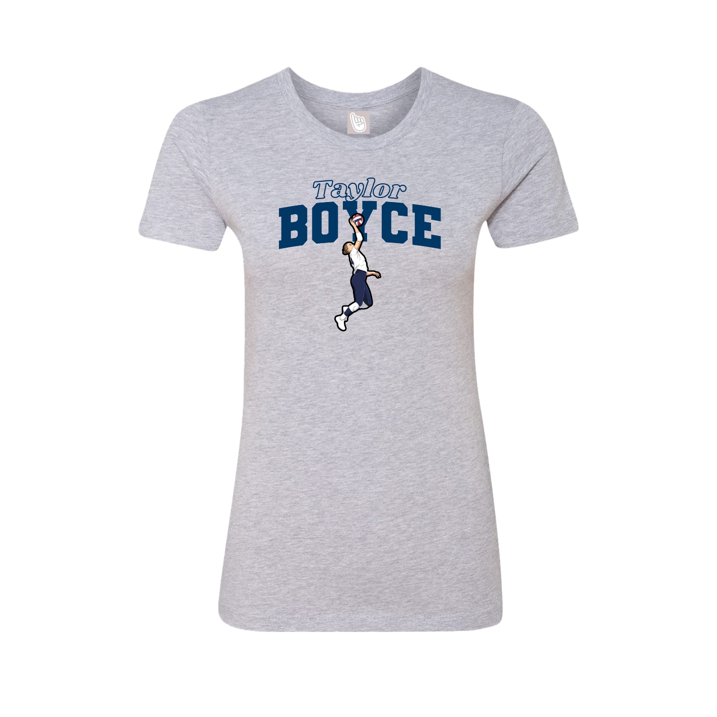 Fitted Women's Tee — Name Arch in Grey