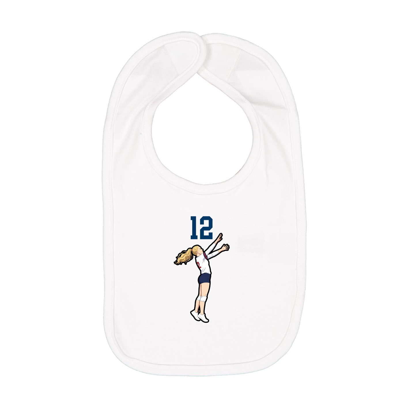 Infant Bib — Number Top in White