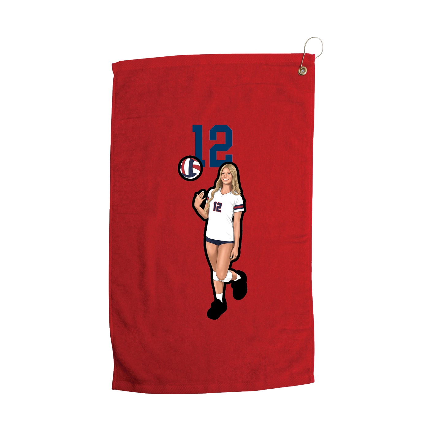 Golf Towel — Number Top in Red