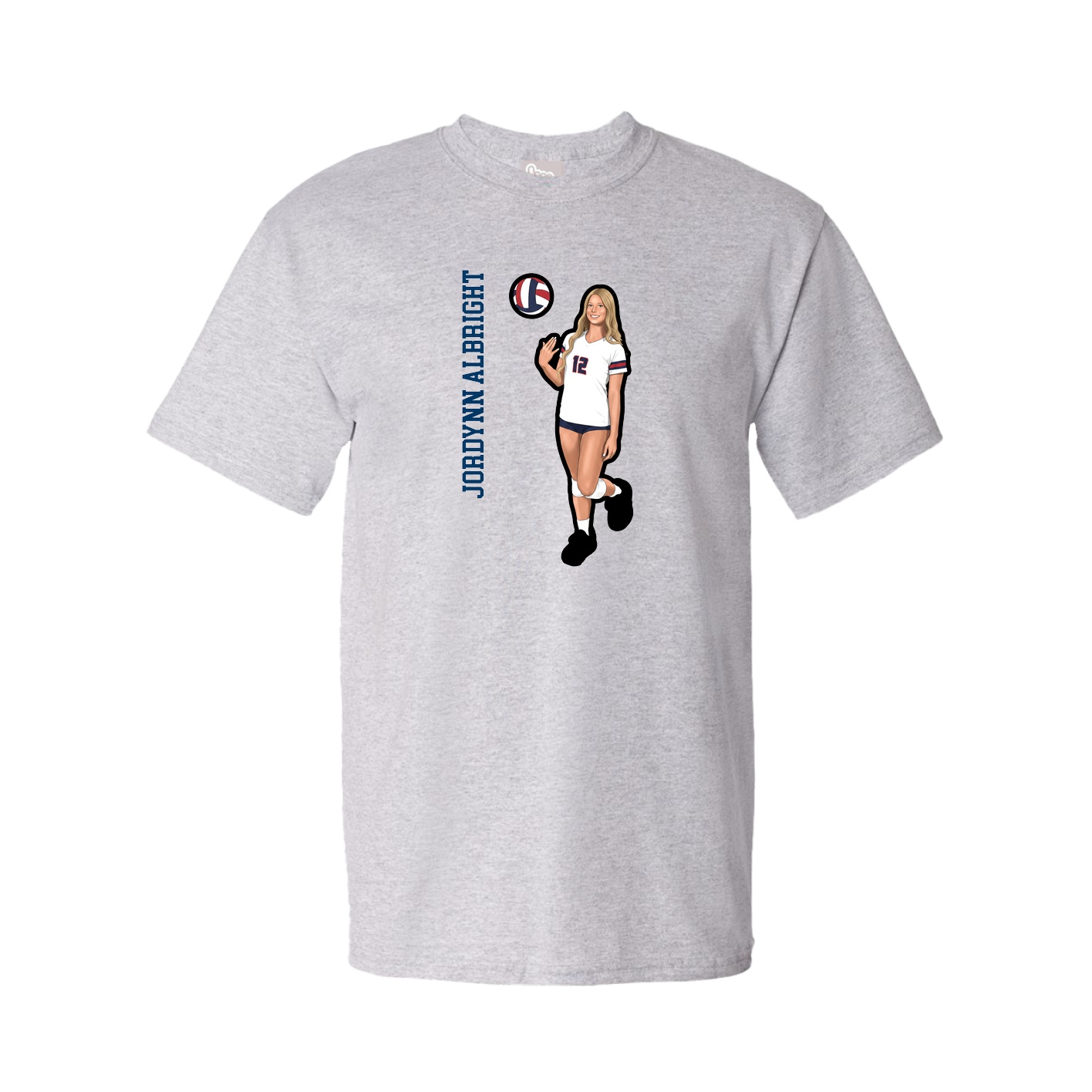 Tee — Name Vertical in Grey
