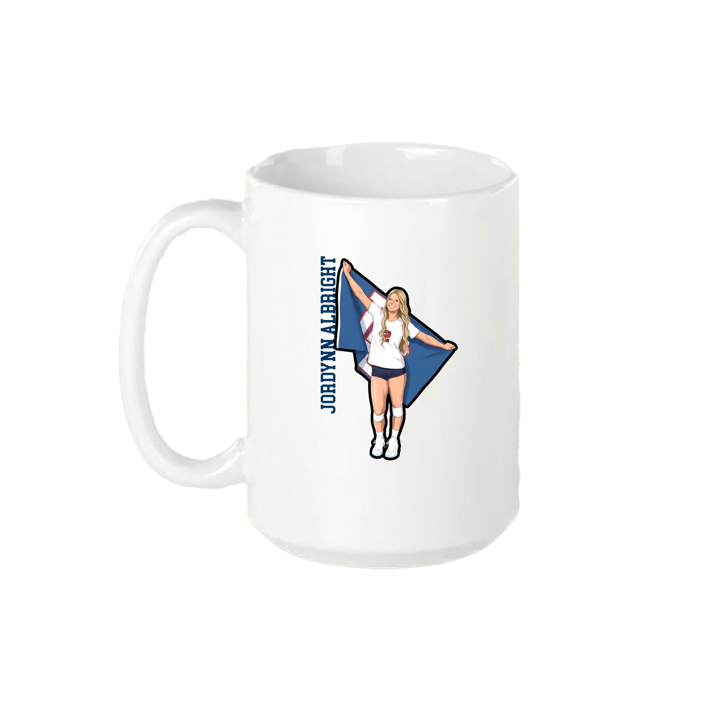 15oz Coffee Mug — Name Vertical in White